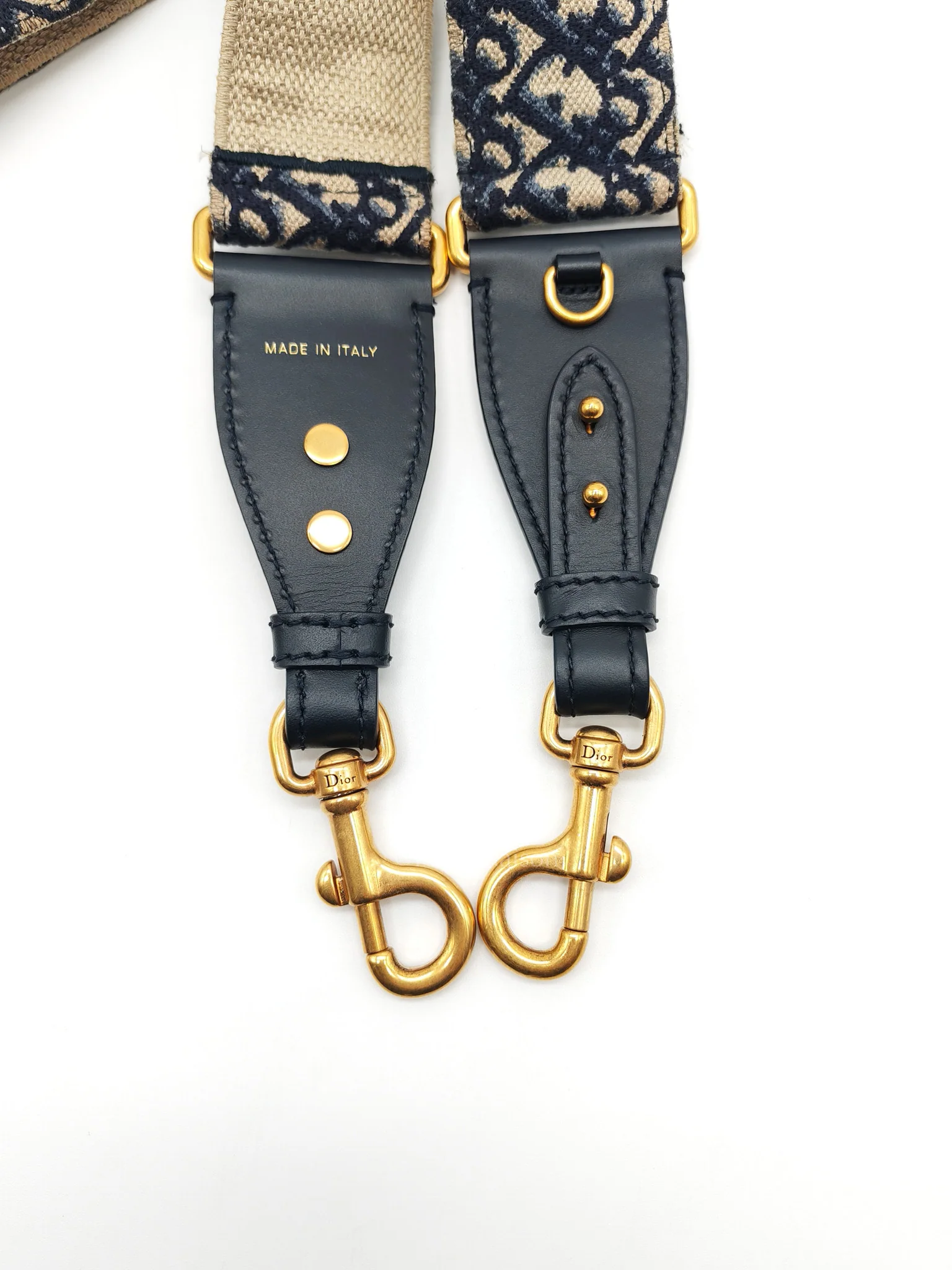 Christian Dior Adjustable Shoulder Strap in Blue Oblique Embroidered Canvas - Image 2