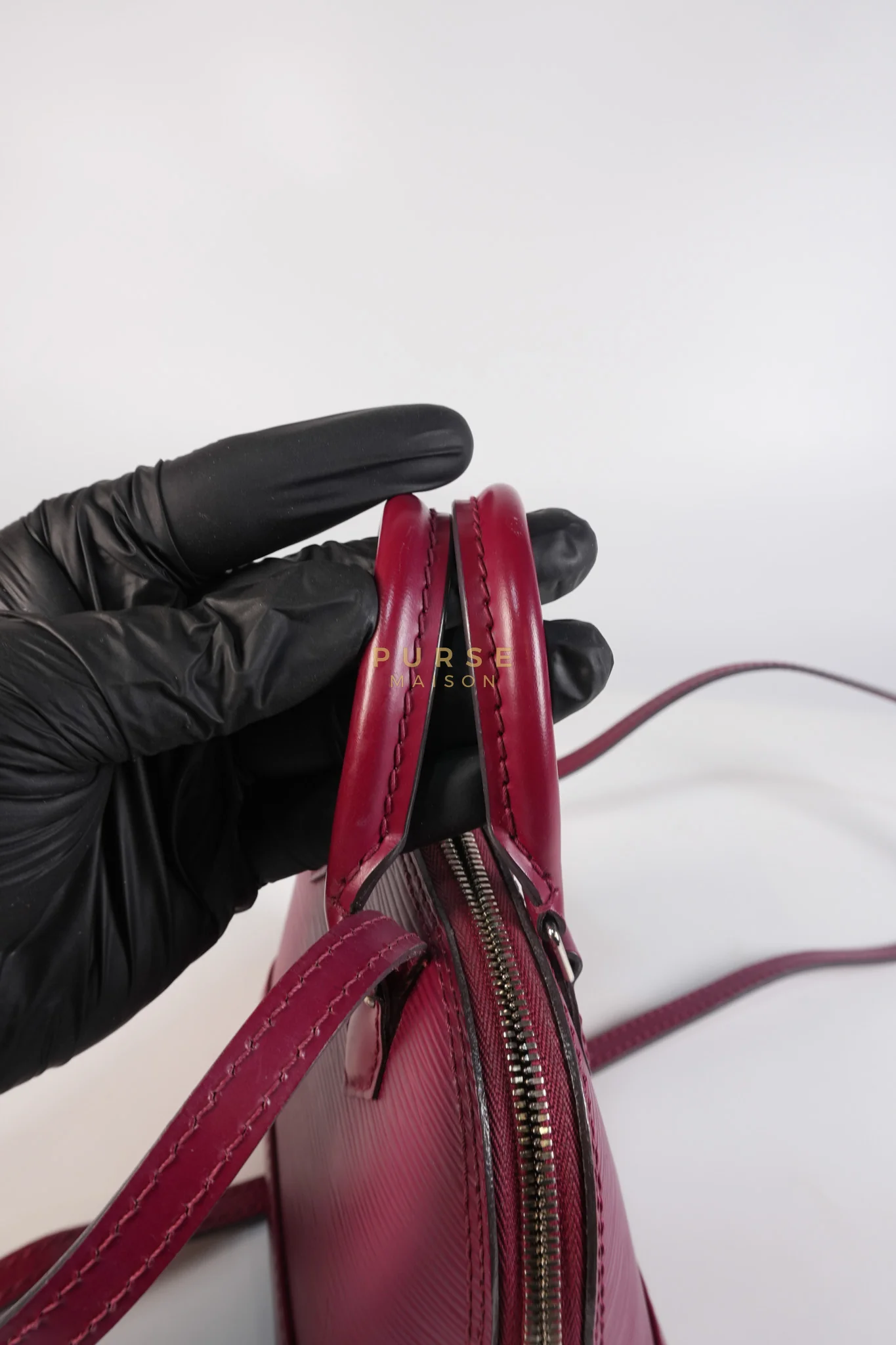 Louis Vuitton Alma Mini Red in Epi Leather (Date Code: SN4125) - Image 25