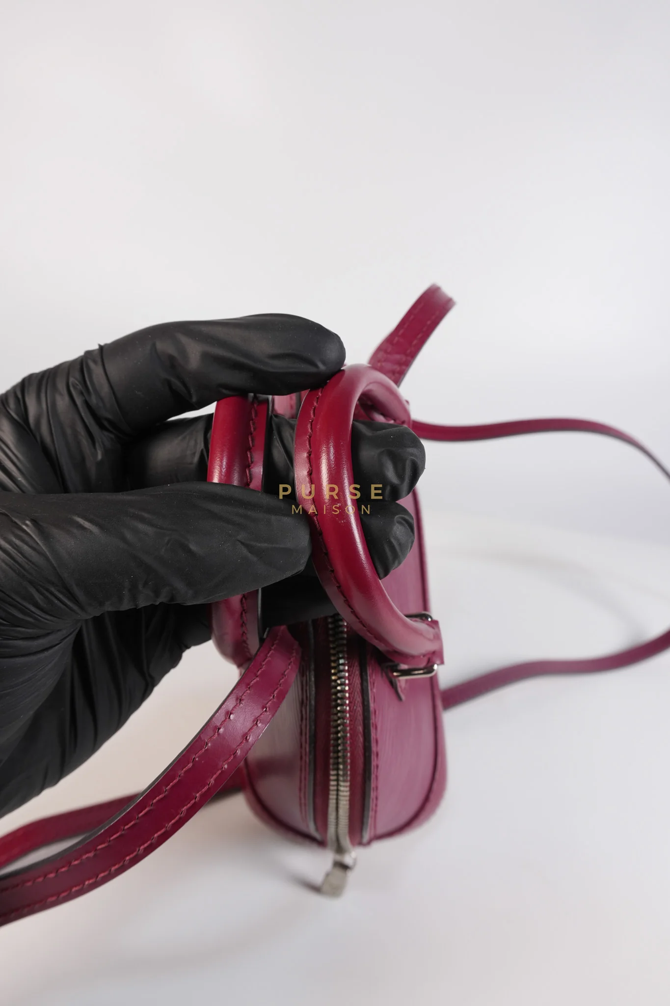 Louis Vuitton Alma Mini Red in Epi Leather (Date Code: SN4125) - Image 27