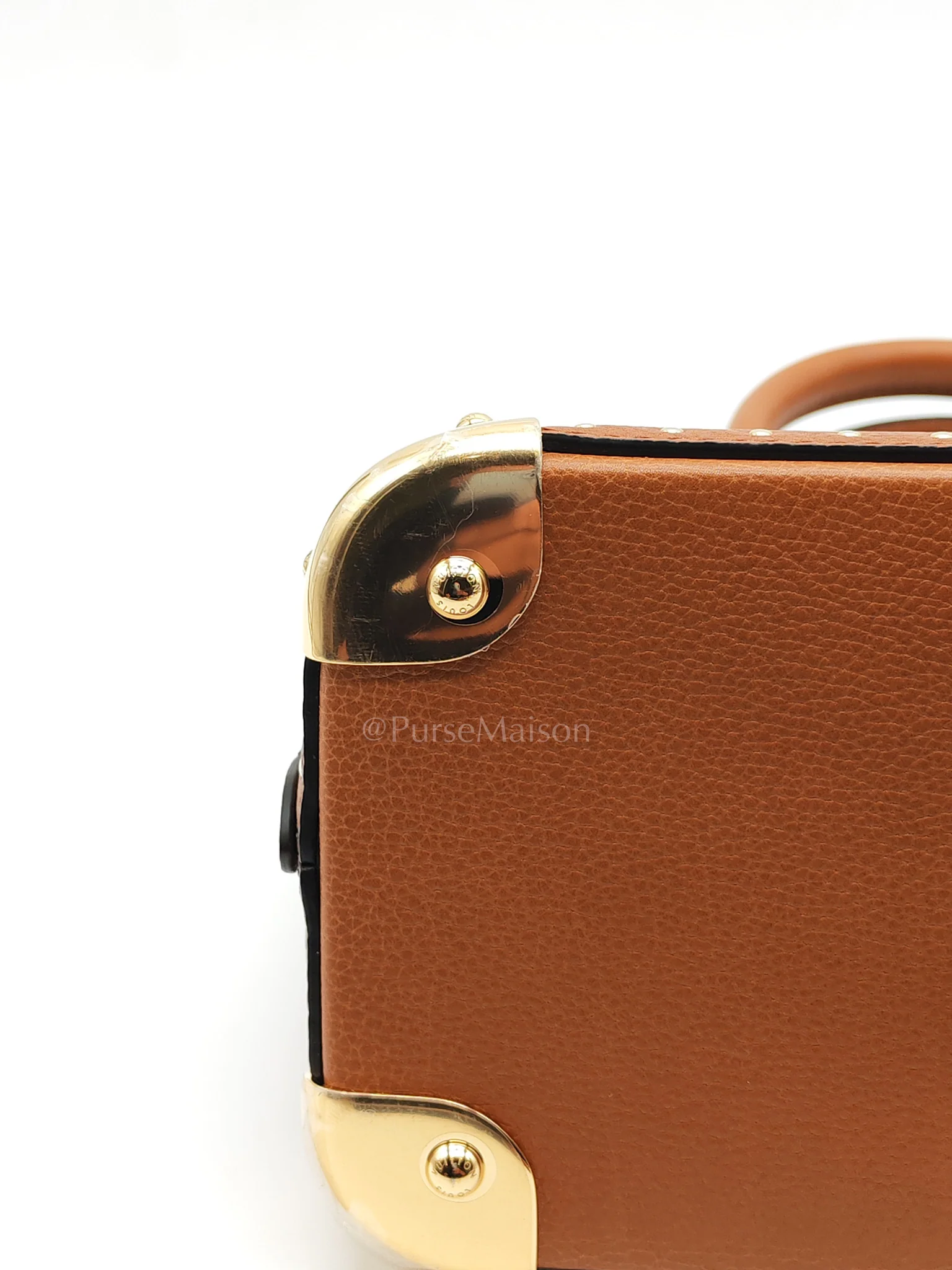 Louis Vuitton Alma Trunk BB in Tan Smooth Calfskin Leather & Gold Hardware Microchip - Image 7