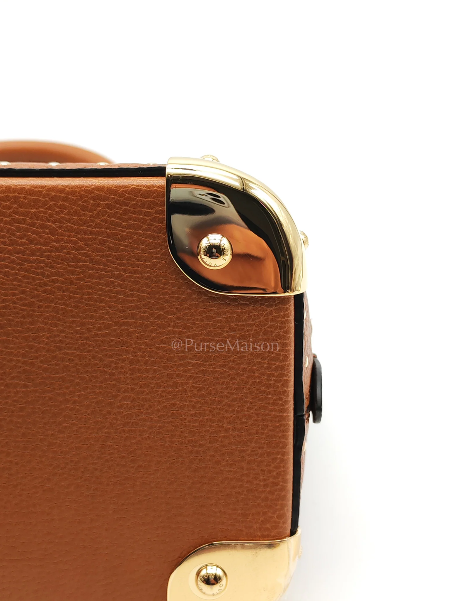 Louis Vuitton Alma Trunk BB in Tan Smooth Calfskin Leather & Gold Hardware Microchip - Image 9