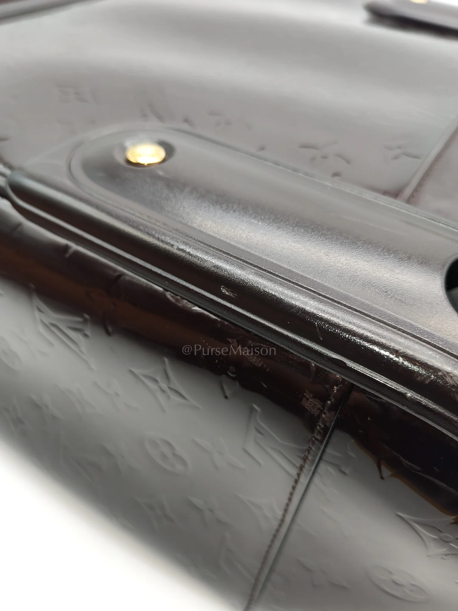 Louis Vuitton Amarante Monogram Vernis Pegase 45 Burgundy Patent Luggage (Date Code: MB4151) - Image 20
