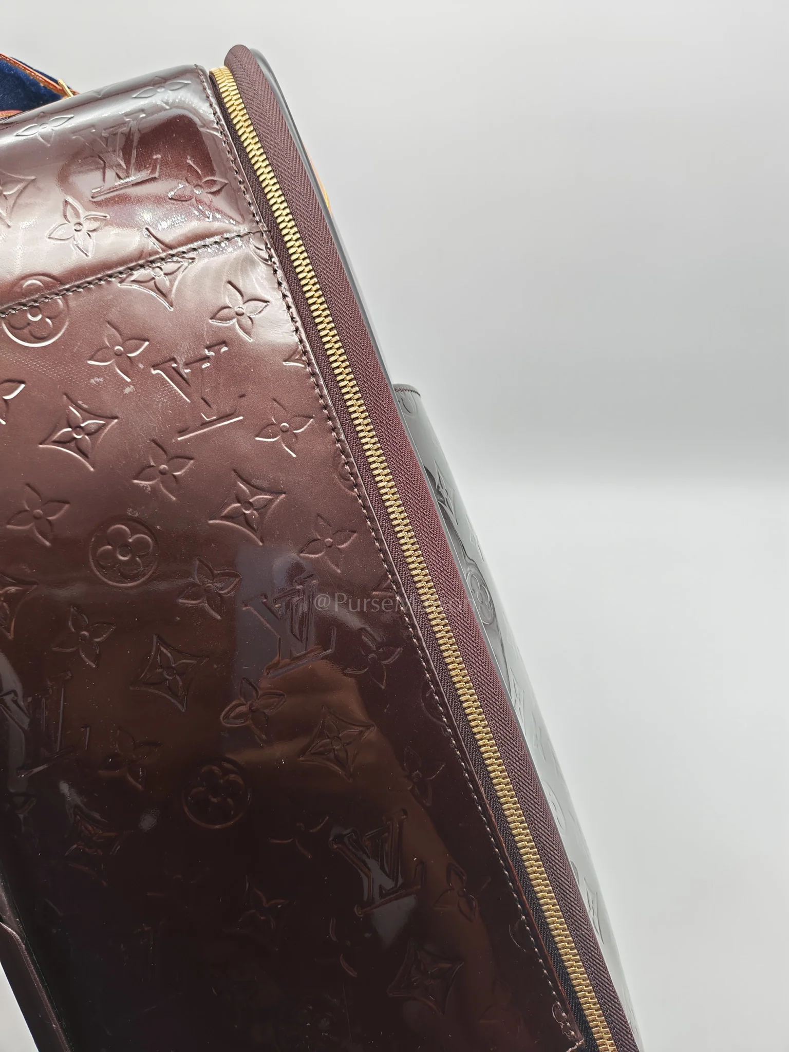 Louis Vuitton Amarante Monogram Vernis Pegase 45 Burgundy Patent Luggage (Date Code: MB4151) - Image 33