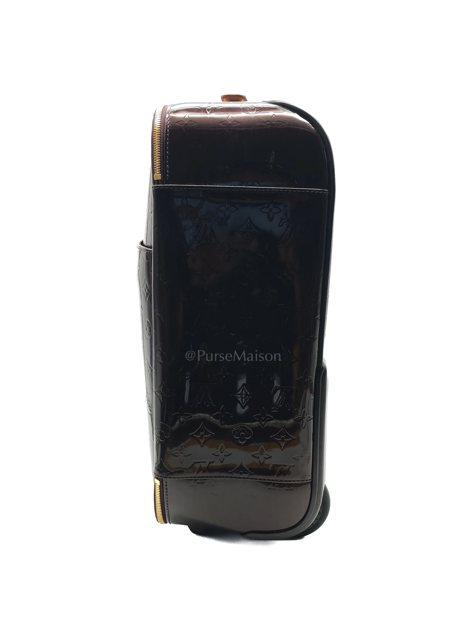Louis Vuitton Amarante Monogram Vernis Pegase 45 Burgundy Patent Luggage (Date Code: MB4151) - Image 5