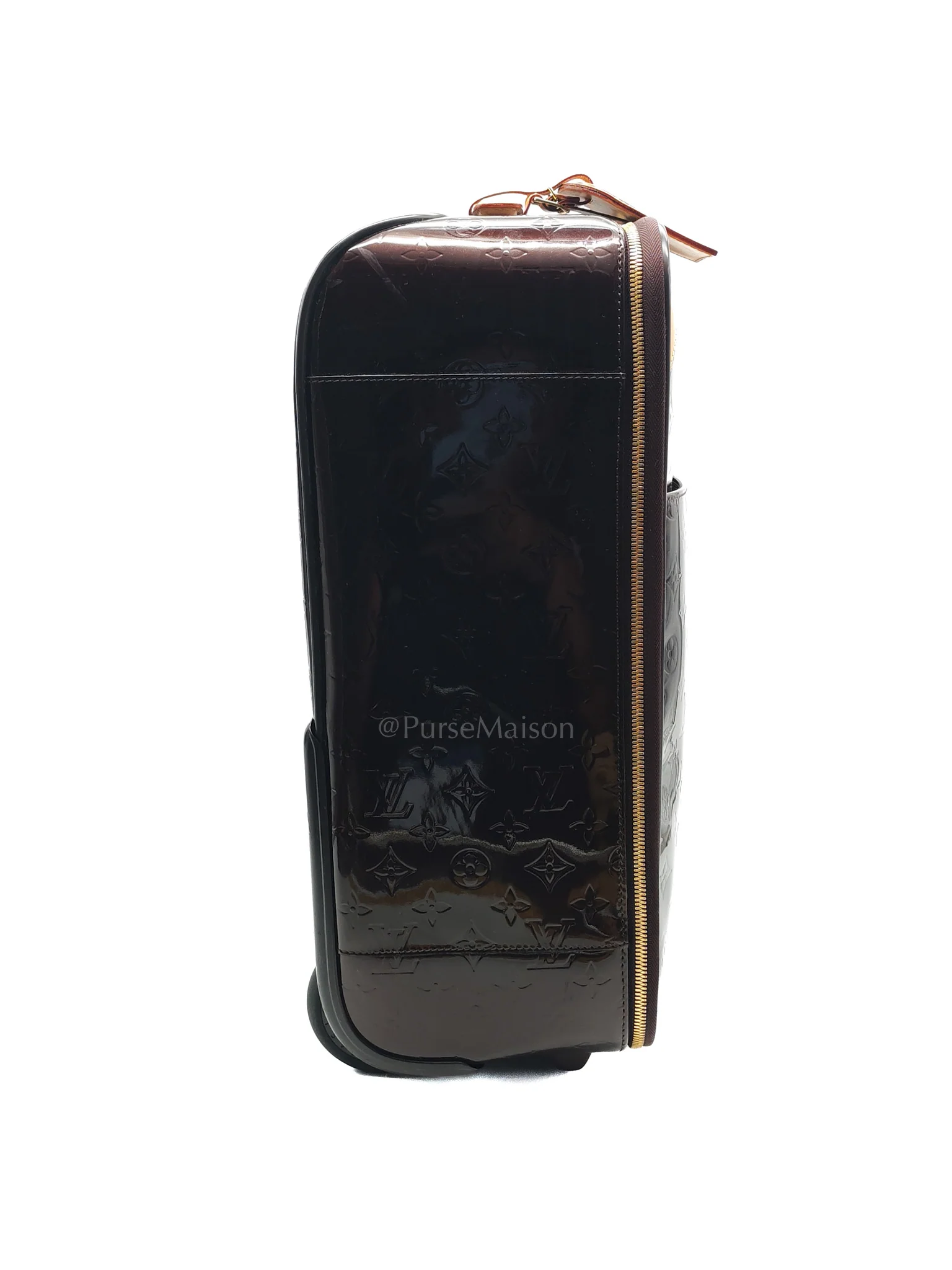 Louis Vuitton Amarante Monogram Vernis Pegase 45 Burgundy Patent Luggage (Date Code: MB4151) - Image 6