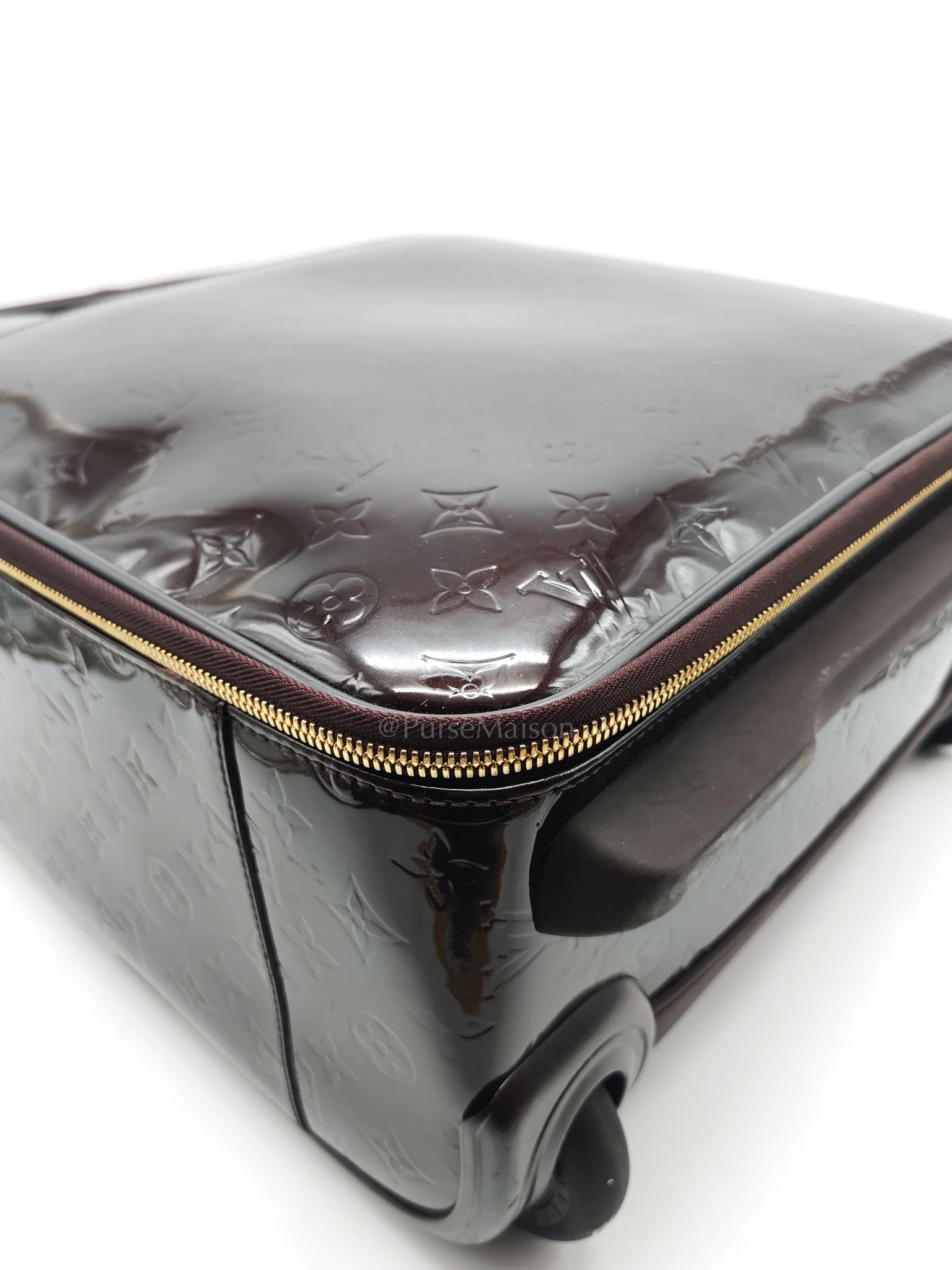 Louis Vuitton Amarante Monogram Vernis Pegase 45 Burgundy Patent Luggage (Date Code: MB4151) - Image 8