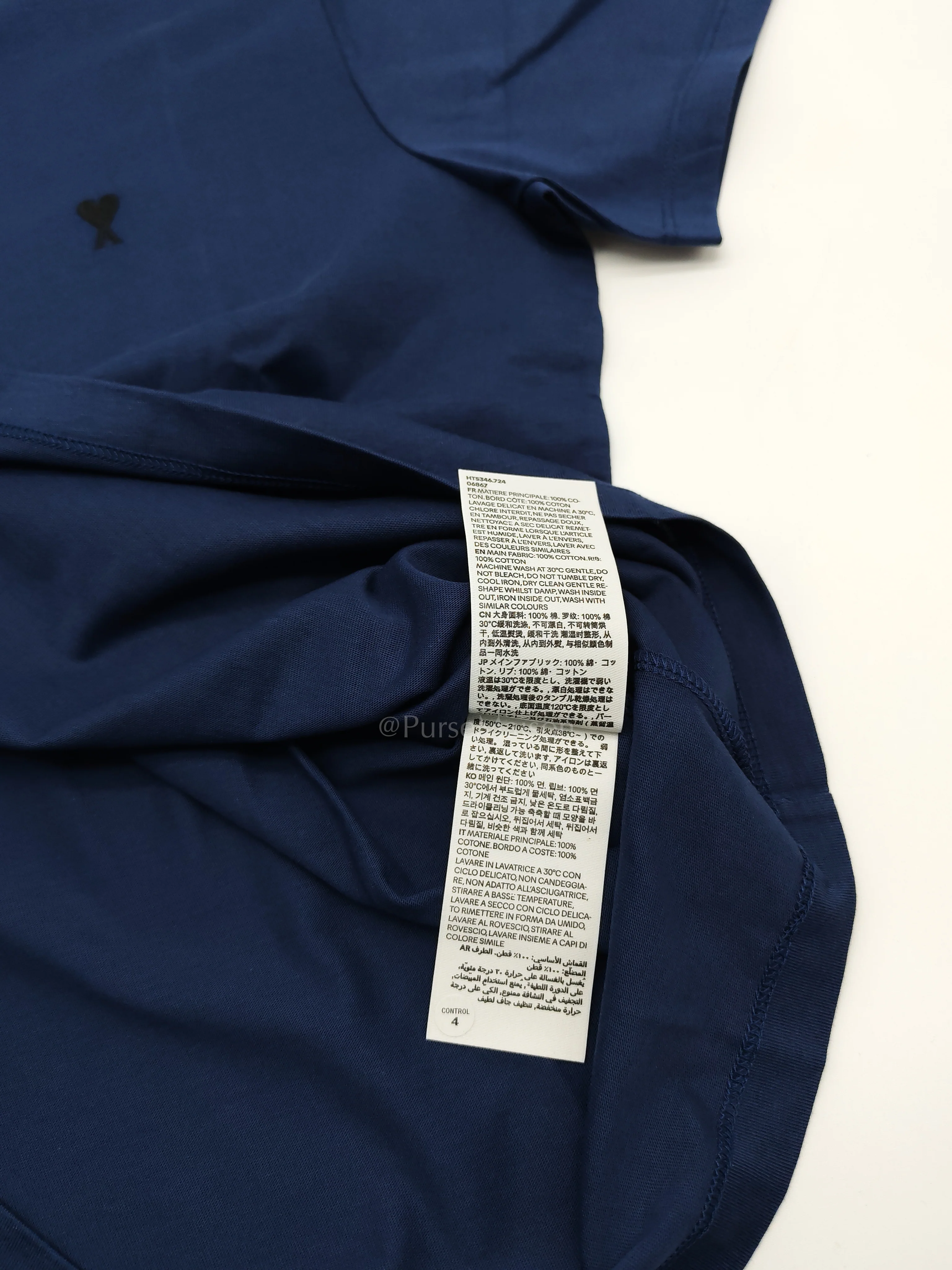 Ami Paris Ami De Coeur Cotton T-Shirt in Blue Size Medium - Image 8