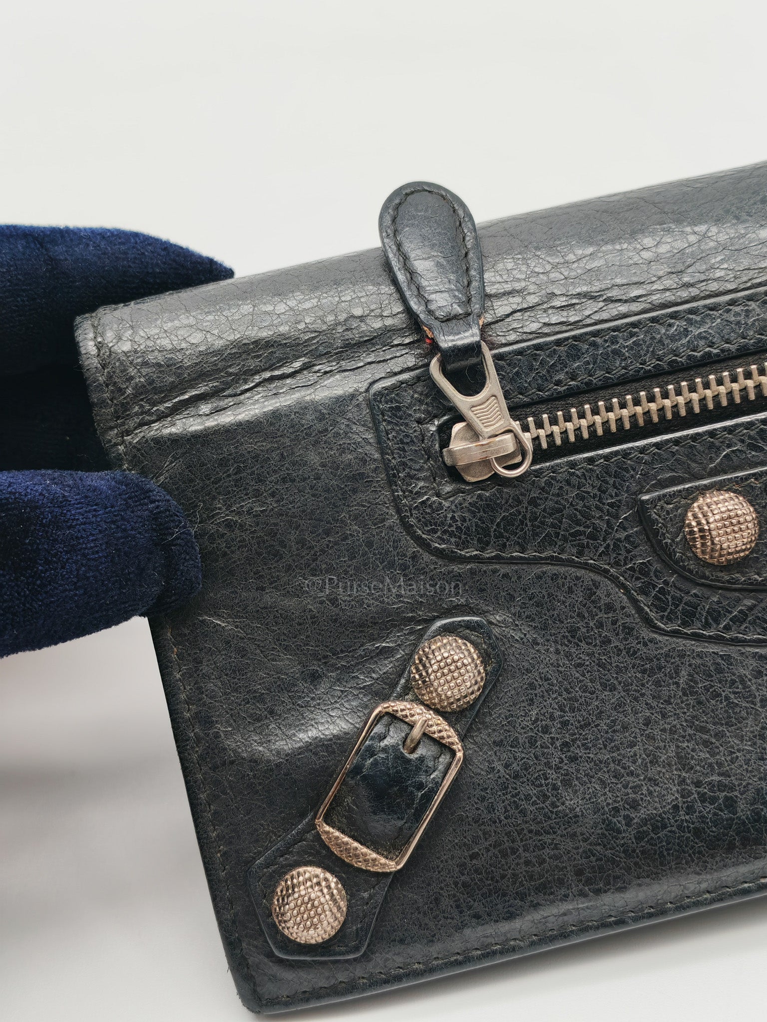 Balenciaga Arena Giant Continental Wallet in Black Leather - Image 16