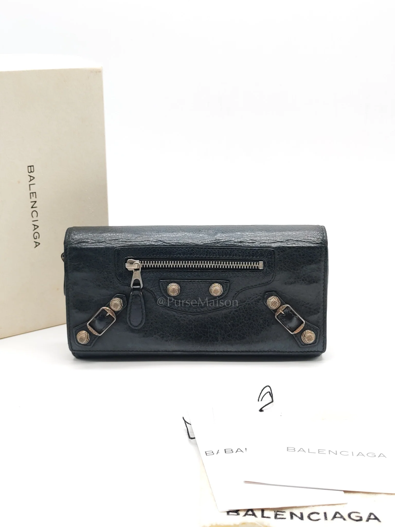 Balenciaga Arena Giant Continental Wallet in Black Leather - Image 43