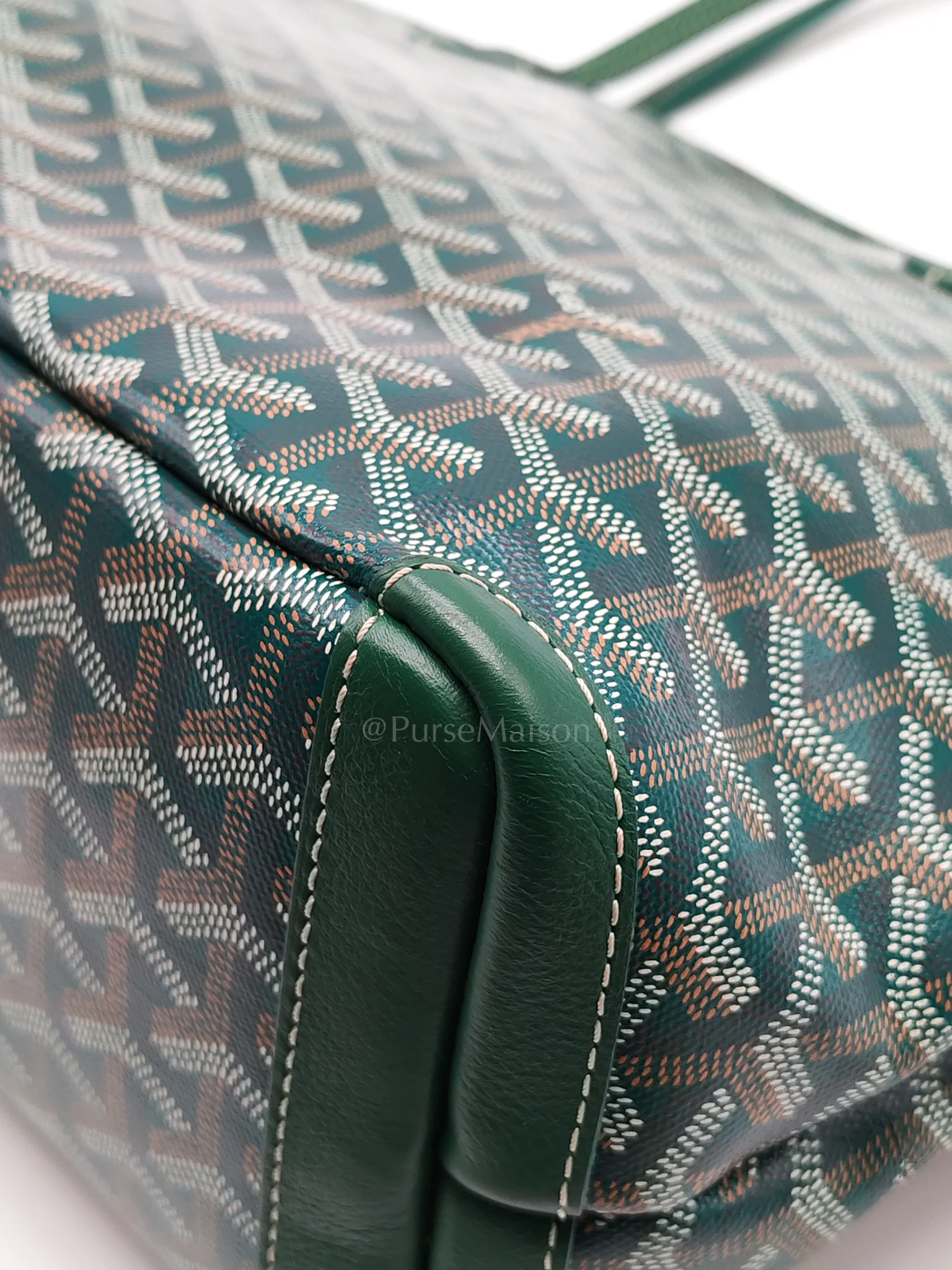Goyard Artois PM in Green Goyardine Canvas Tote Bag - Image 14
