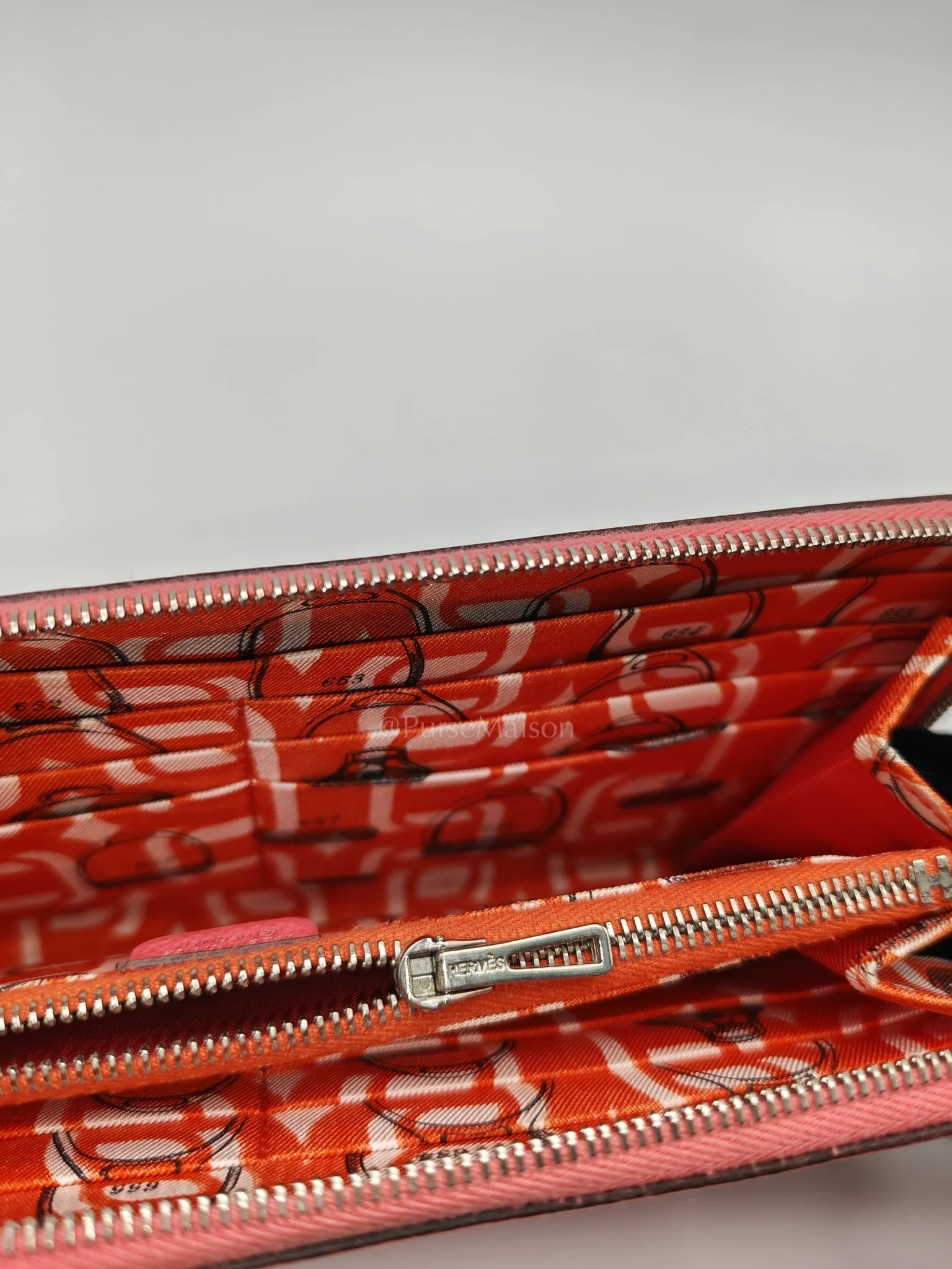 Hermes Azap Silk-In Long Wallet in Pink Epsom Leather & Palladium Hardware Stamp X (2016) - Image 25