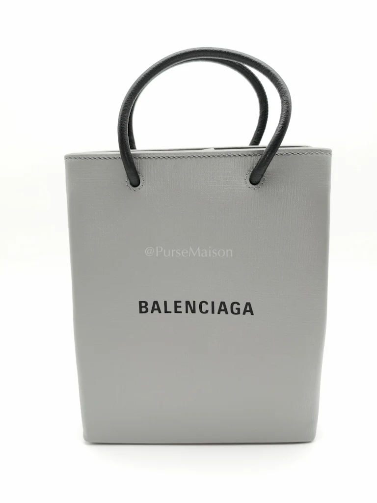 Balenciaga Shopping Phone Holder Bag Medium in Gray - Image 12