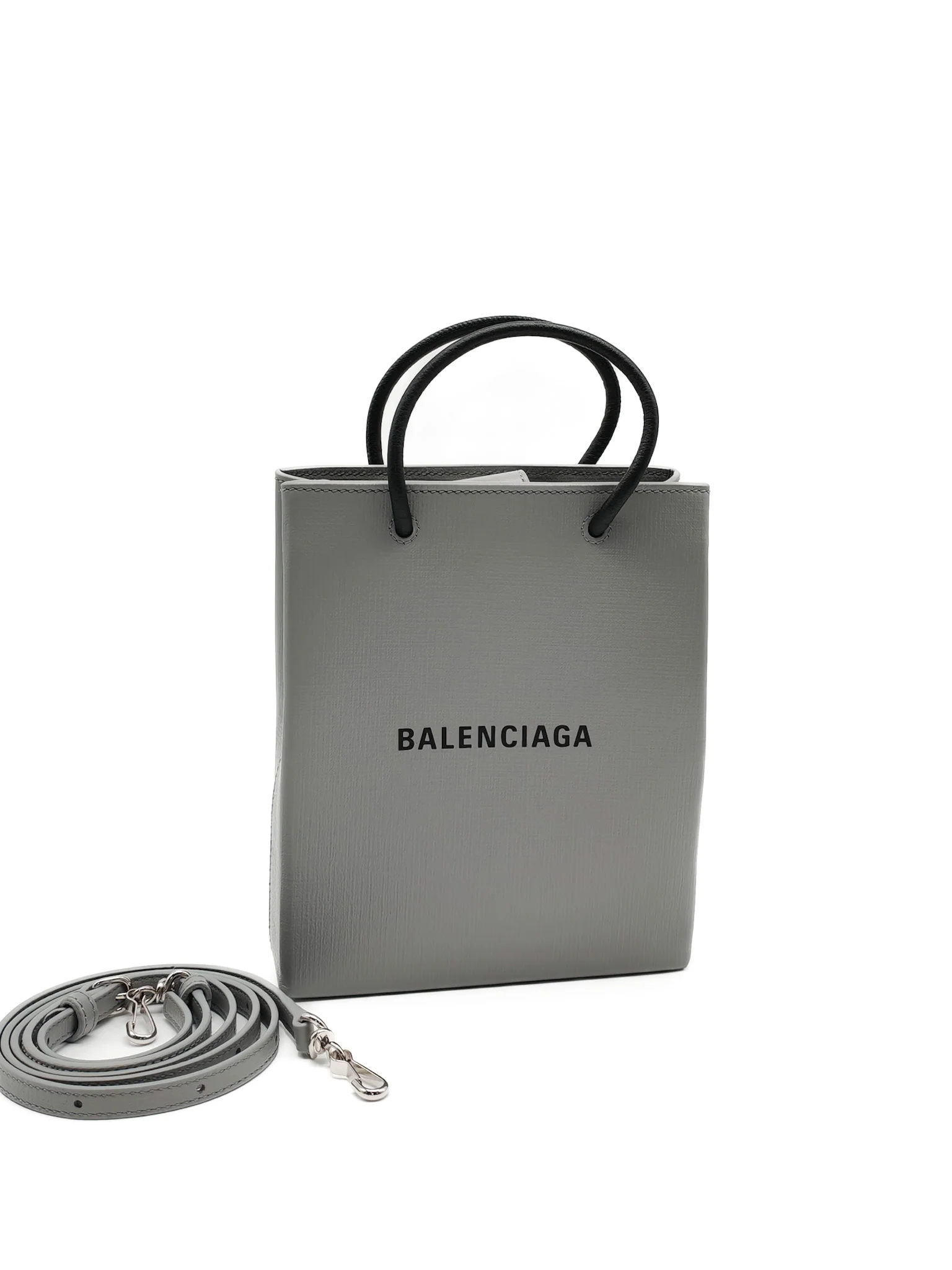 Balenciaga Shopping Phone Holder Bag Medium in Gray - Image 2