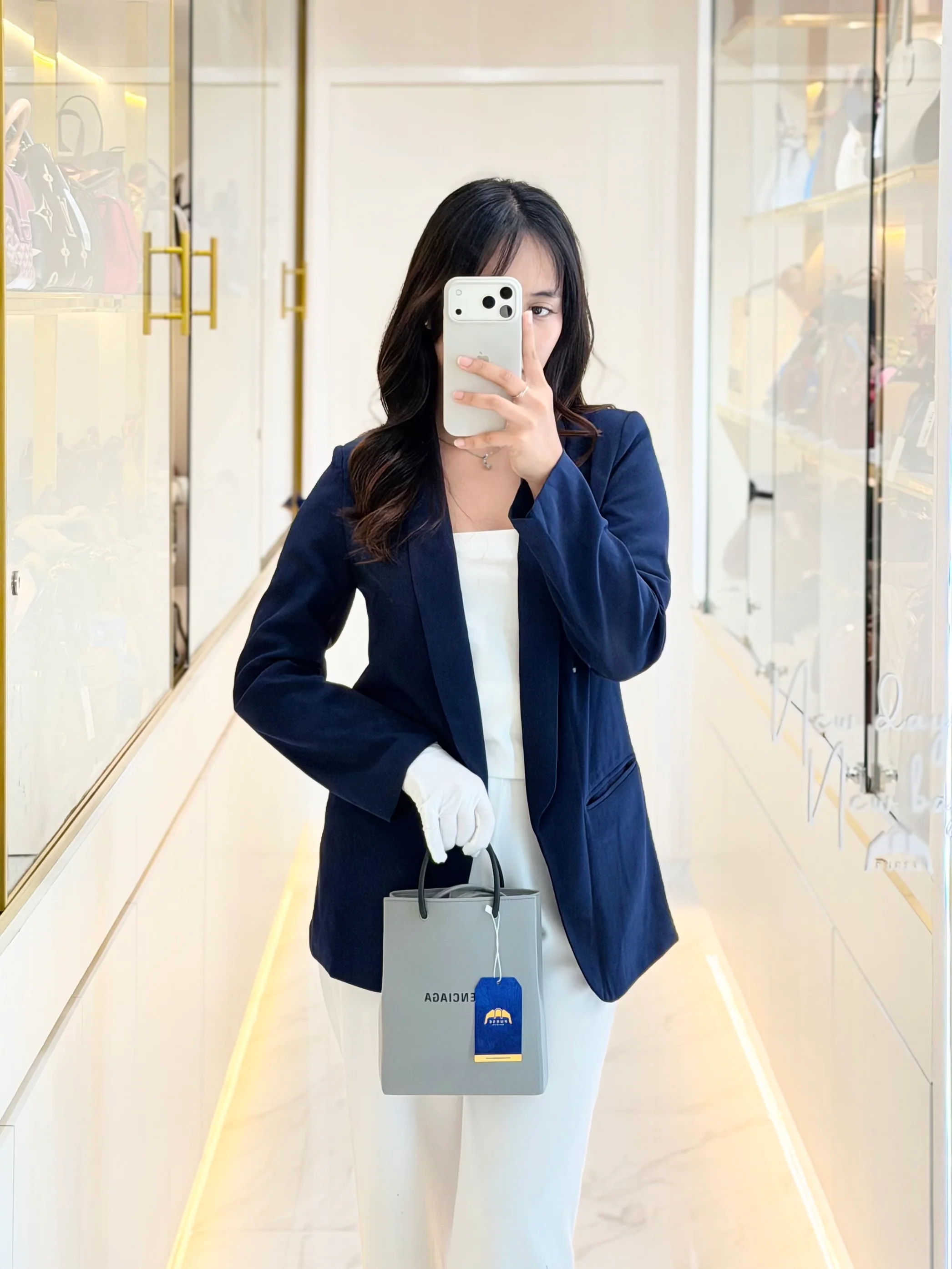 Balenciaga Shopping Phone Holder Bag Medium in Gray - Image 25