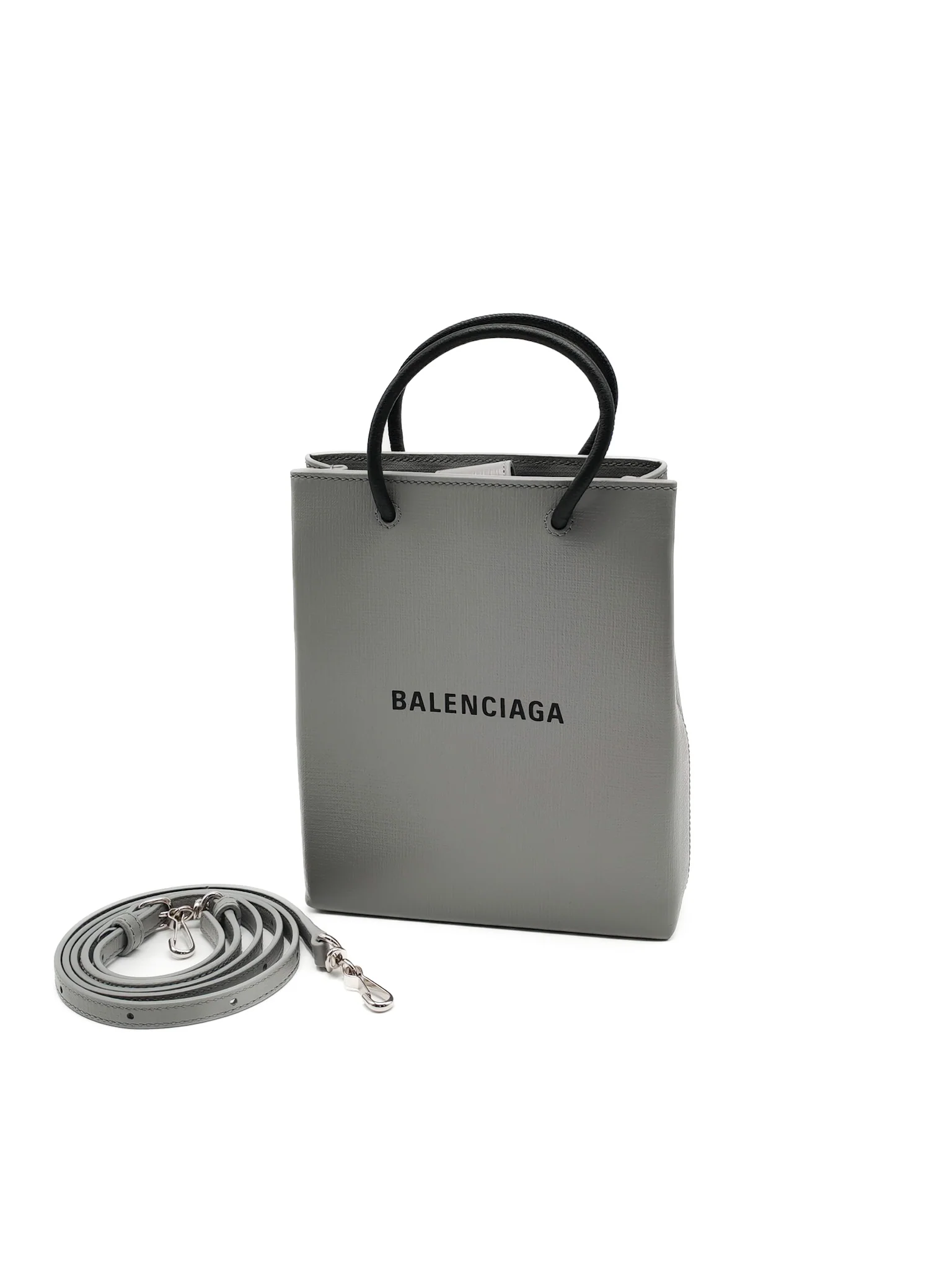 Balenciaga Shopping Phone Holder Bag Medium in Gray - Image 3
