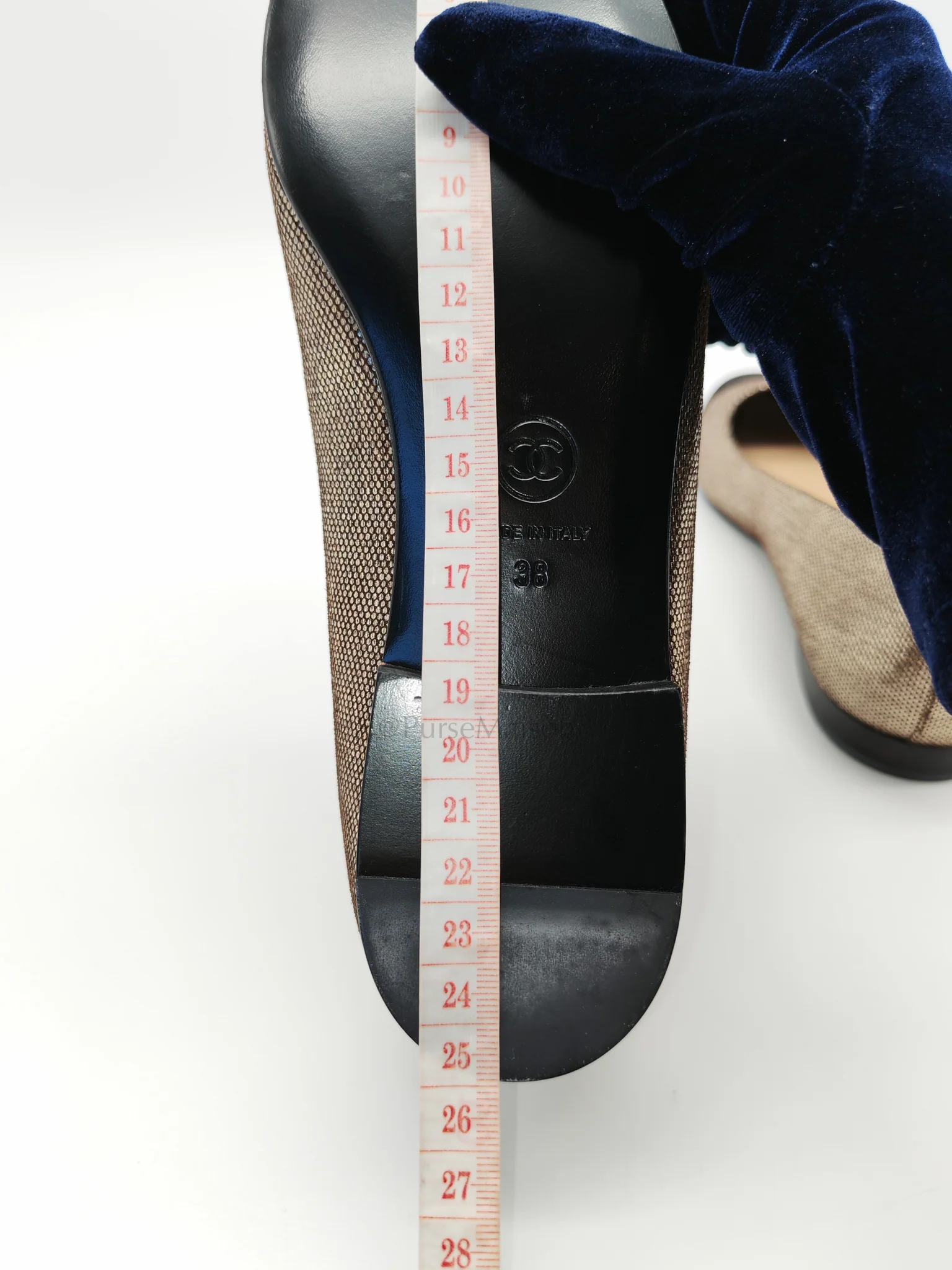 Chanel Cap Toe in Black Metallic Glitter Ballet Flats Size 38EU (24cm) - Image 16