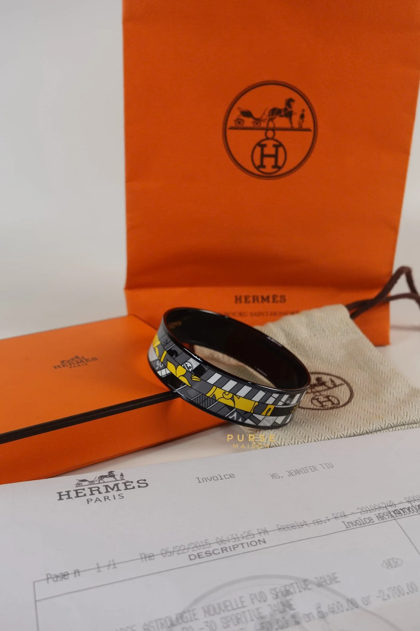 Hermes Astrologie Nouvelle Sportive Jaune Large Bangle - Image 14