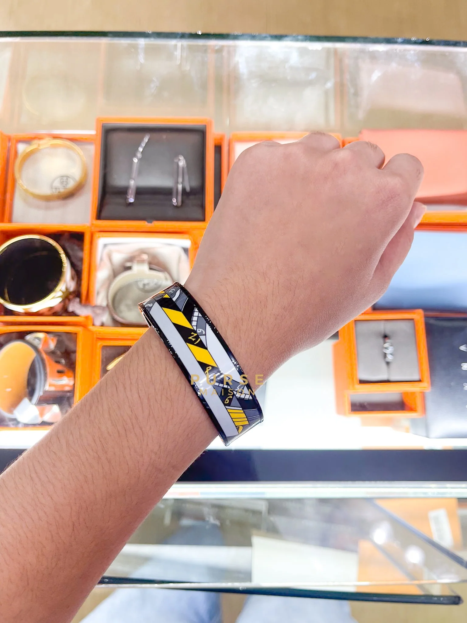 Hermes Astrologie Nouvelle Sportive Jaune Large Bangle - Image 16