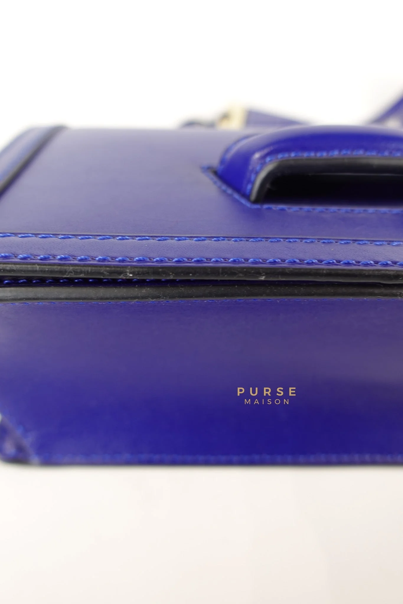 Loewe Barcelona in Royal Blue and Silk Calfskin Leather Crossbody Bag - Image 11
