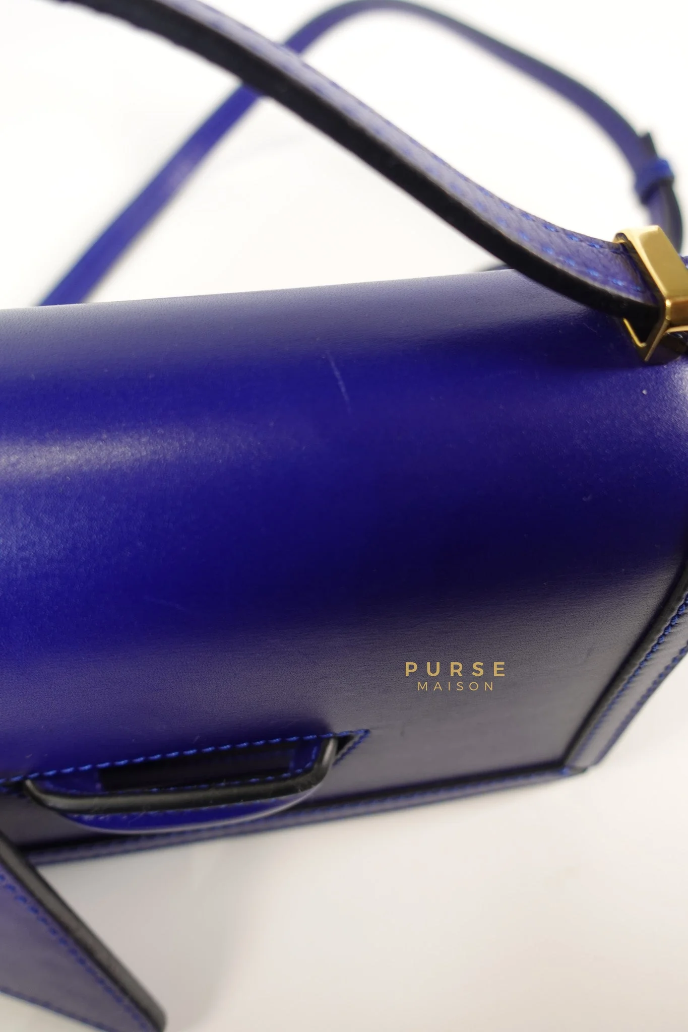 Loewe Barcelona in Royal Blue and Silk Calfskin Leather Crossbody Bag - Image 16