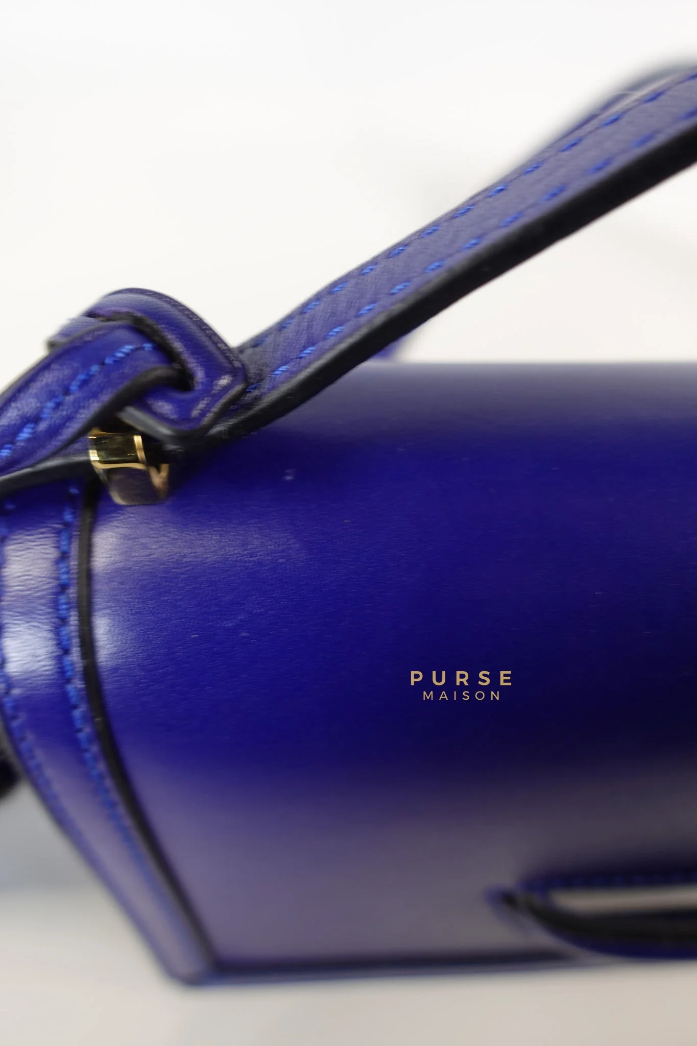 Loewe Barcelona in Royal Blue and Silk Calfskin Leather Crossbody Bag - Image 17