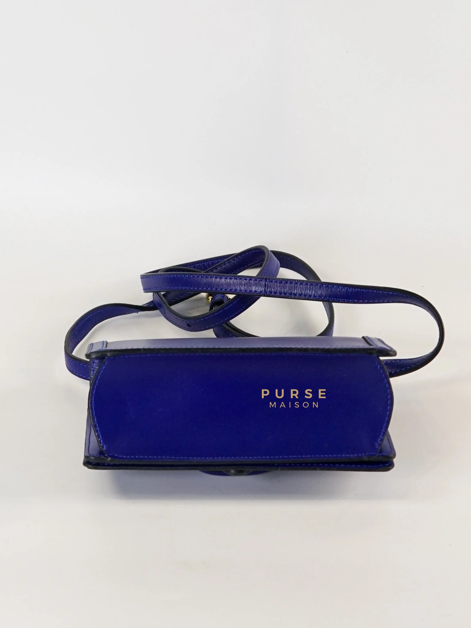 Loewe Barcelona in Royal Blue and Silk Calfskin Leather Crossbody Bag - Image 2