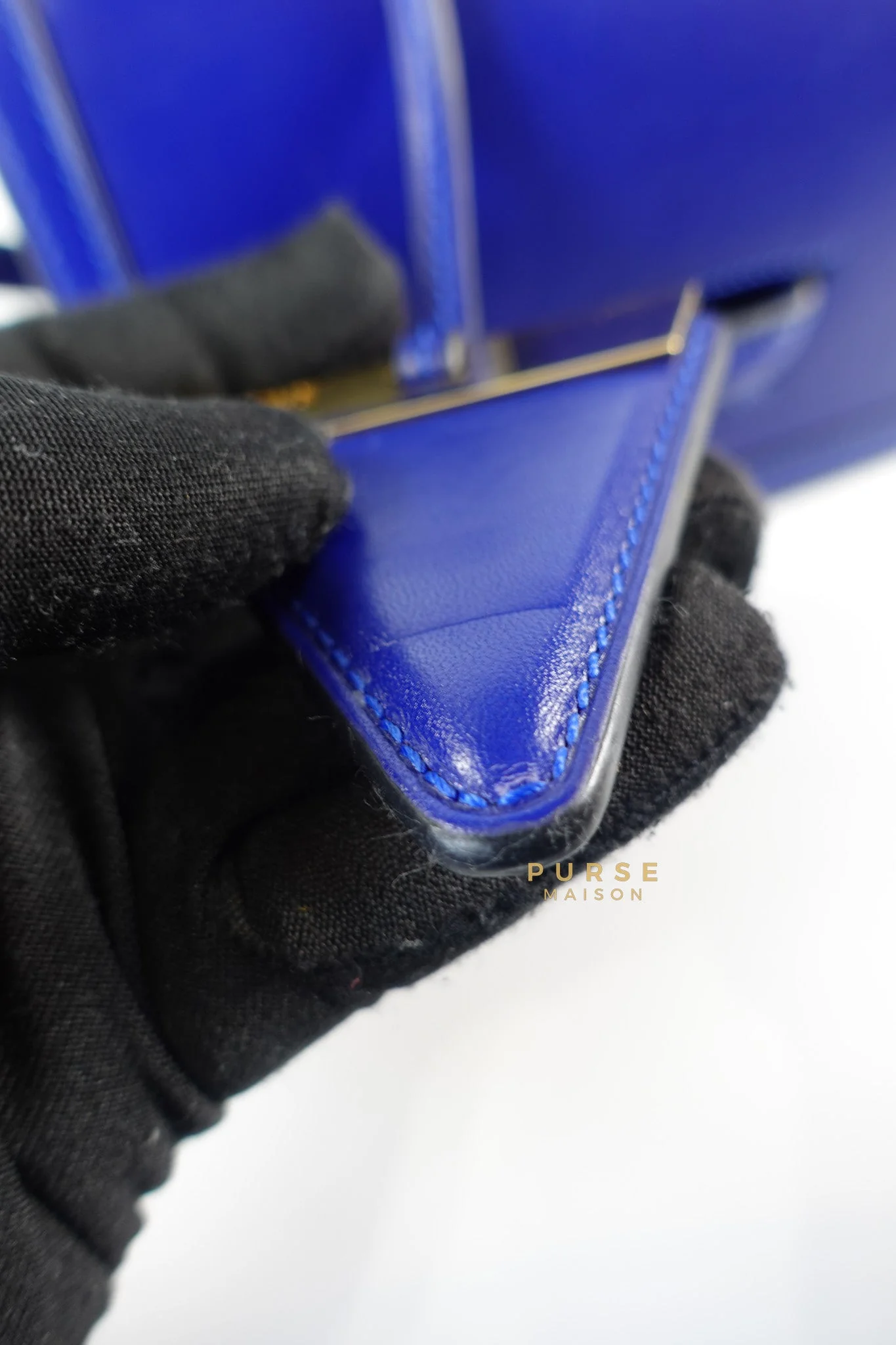 Loewe Barcelona in Royal Blue and Silk Calfskin Leather Crossbody Bag - Image 20