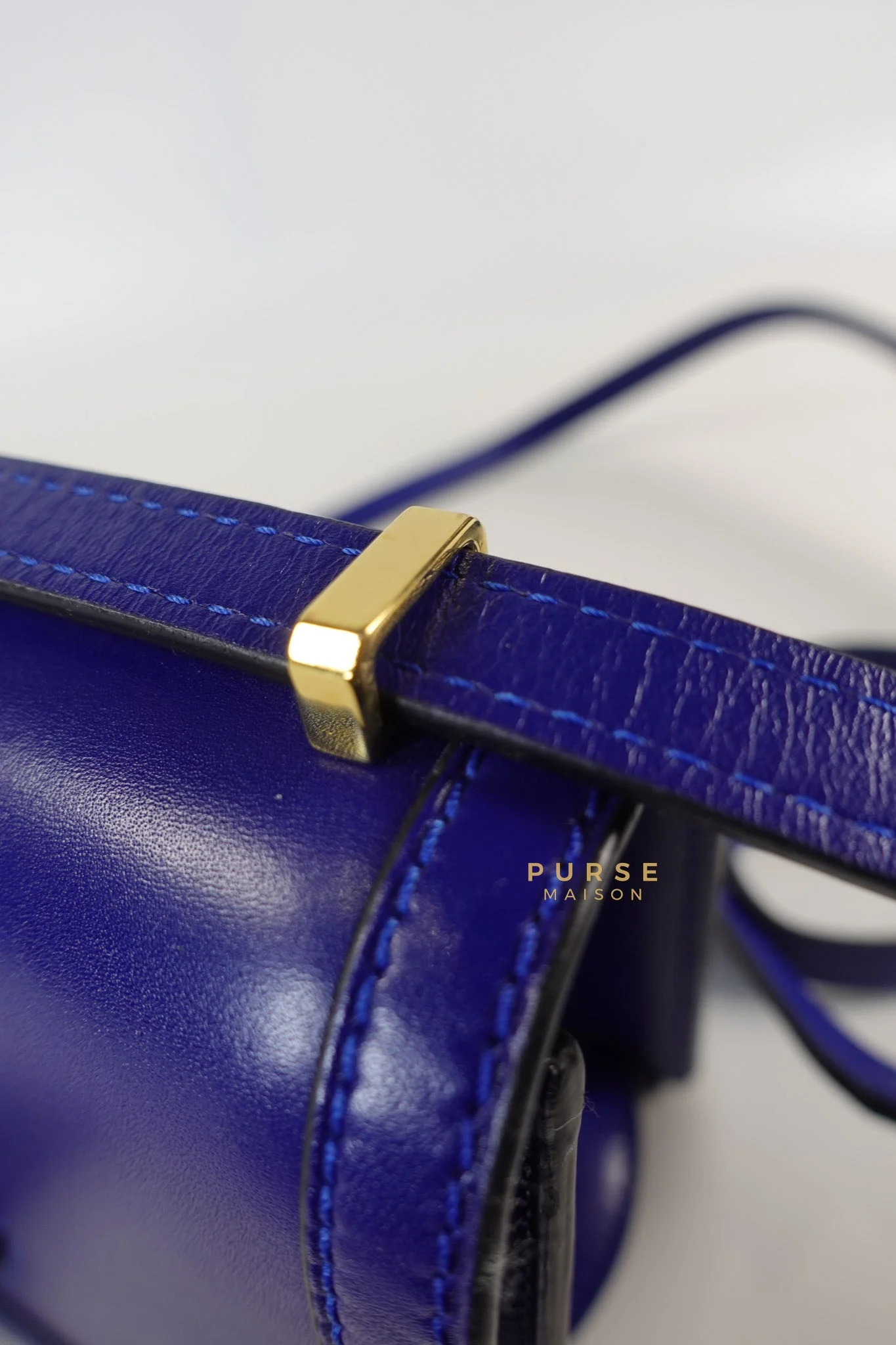 Loewe Barcelona in Royal Blue and Silk Calfskin Leather Crossbody Bag - Image 21