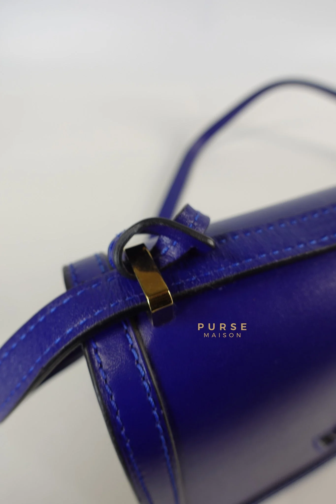 Loewe Barcelona in Royal Blue and Silk Calfskin Leather Crossbody Bag - Image 22