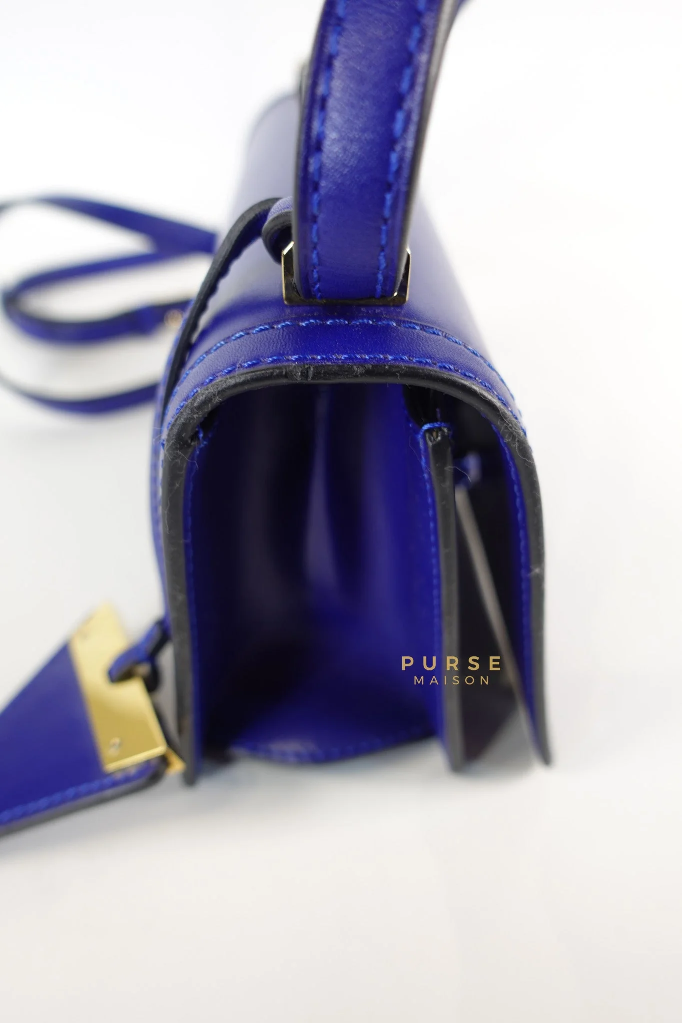 Loewe Barcelona in Royal Blue and Silk Calfskin Leather Crossbody Bag - Image 24