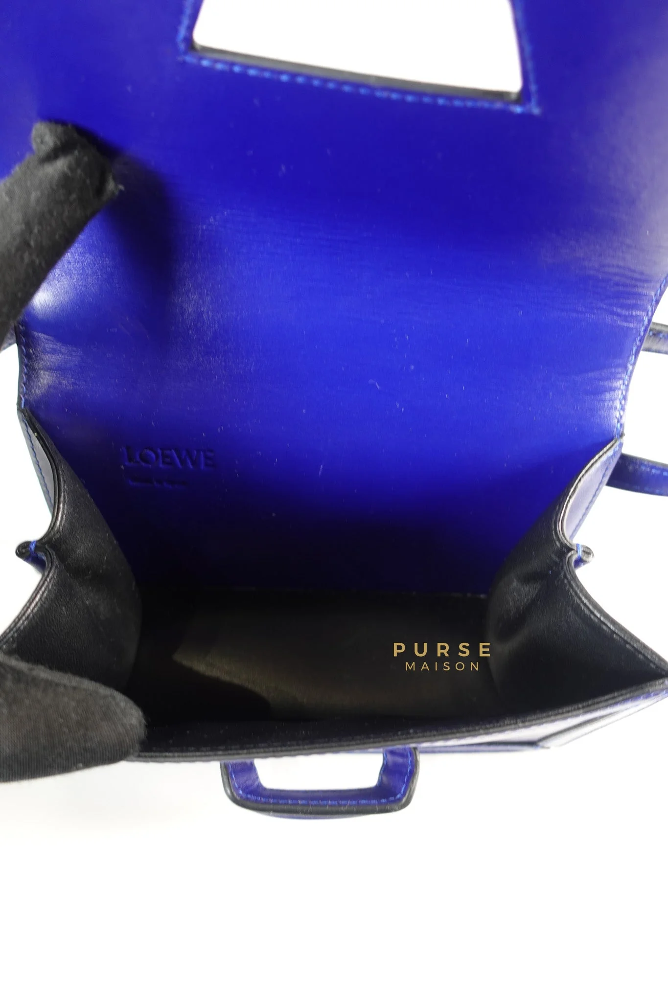 Loewe Barcelona in Royal Blue and Silk Calfskin Leather Crossbody Bag - Image 27