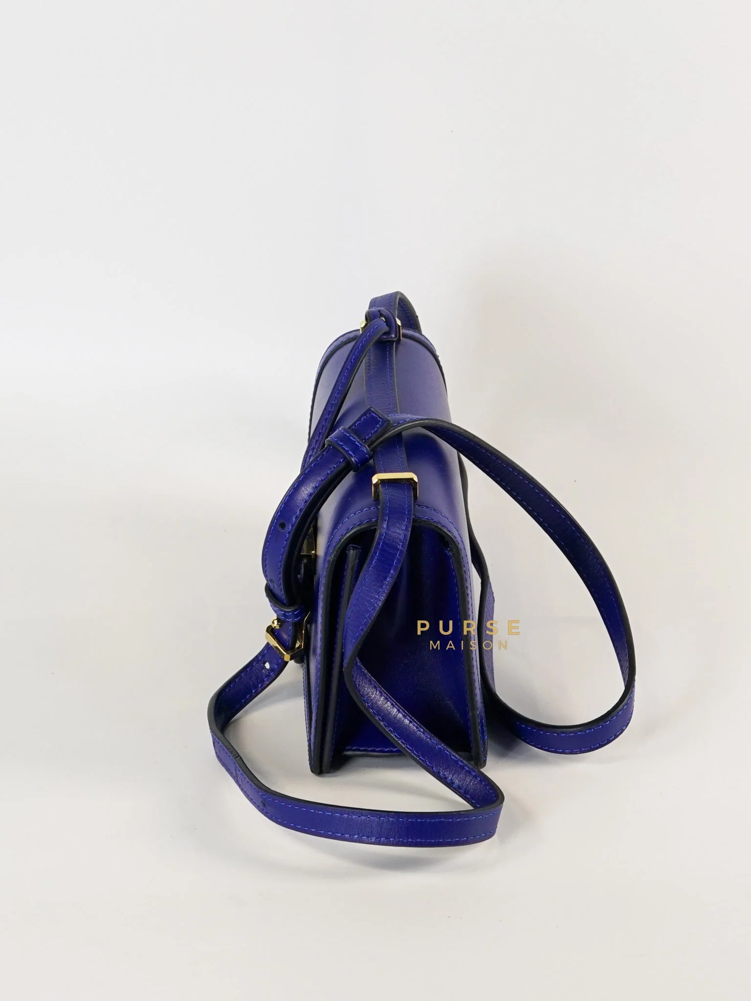 Loewe Barcelona in Royal Blue and Silk Calfskin Leather Crossbody Bag - Image 3