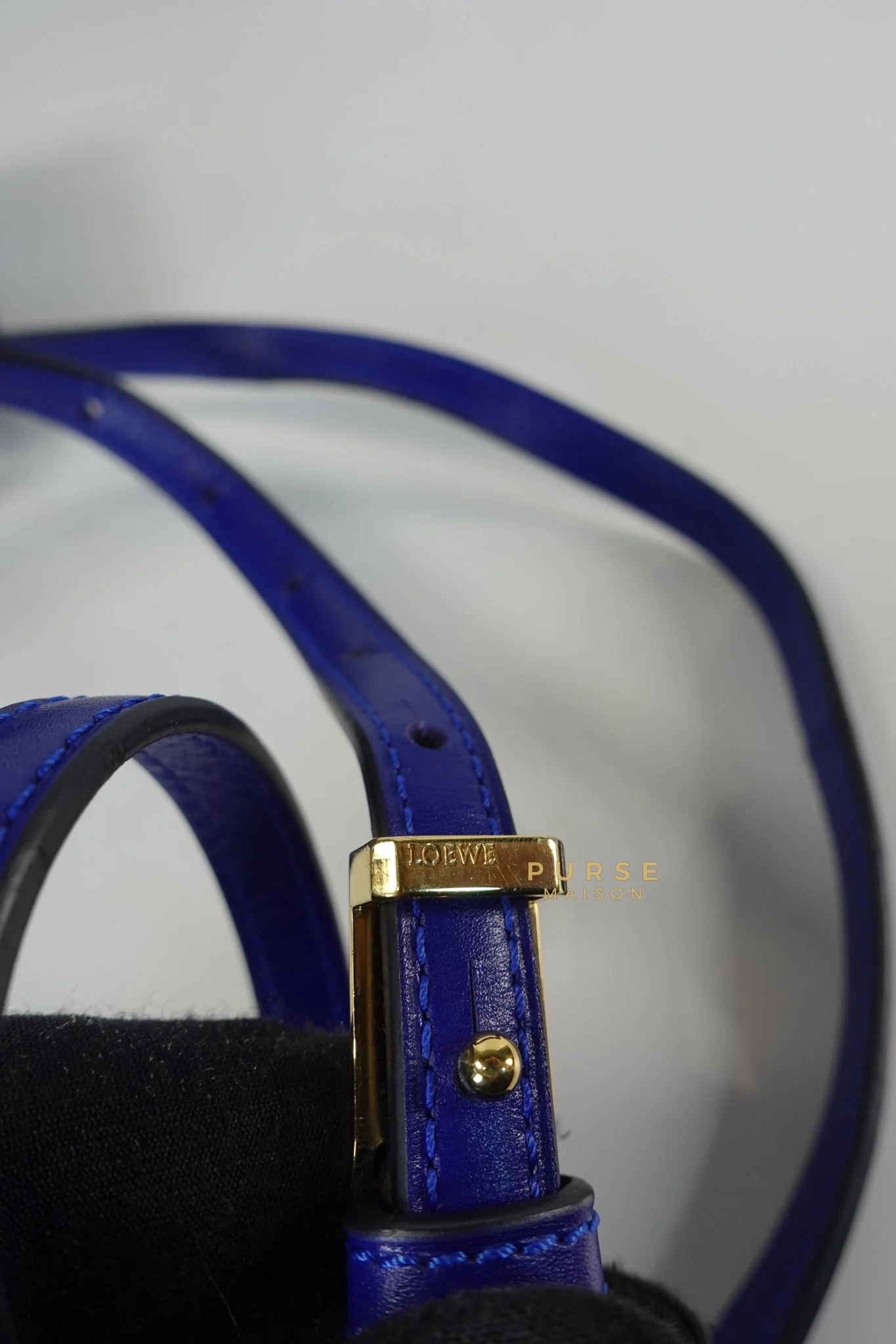 Loewe Barcelona in Royal Blue and Silk Calfskin Leather Crossbody Bag - Image 31