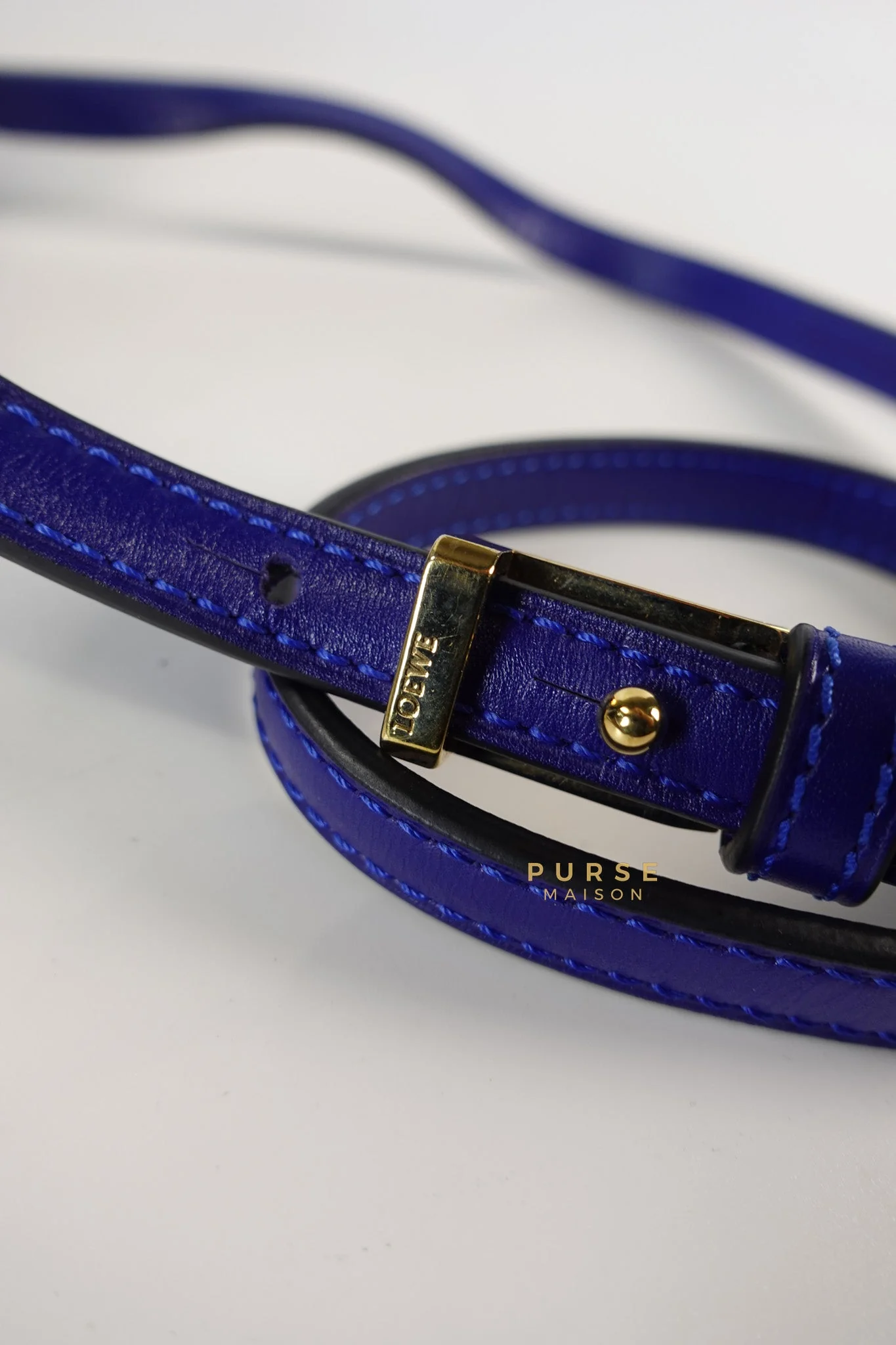 Loewe Barcelona in Royal Blue and Silk Calfskin Leather Crossbody Bag - Image 32
