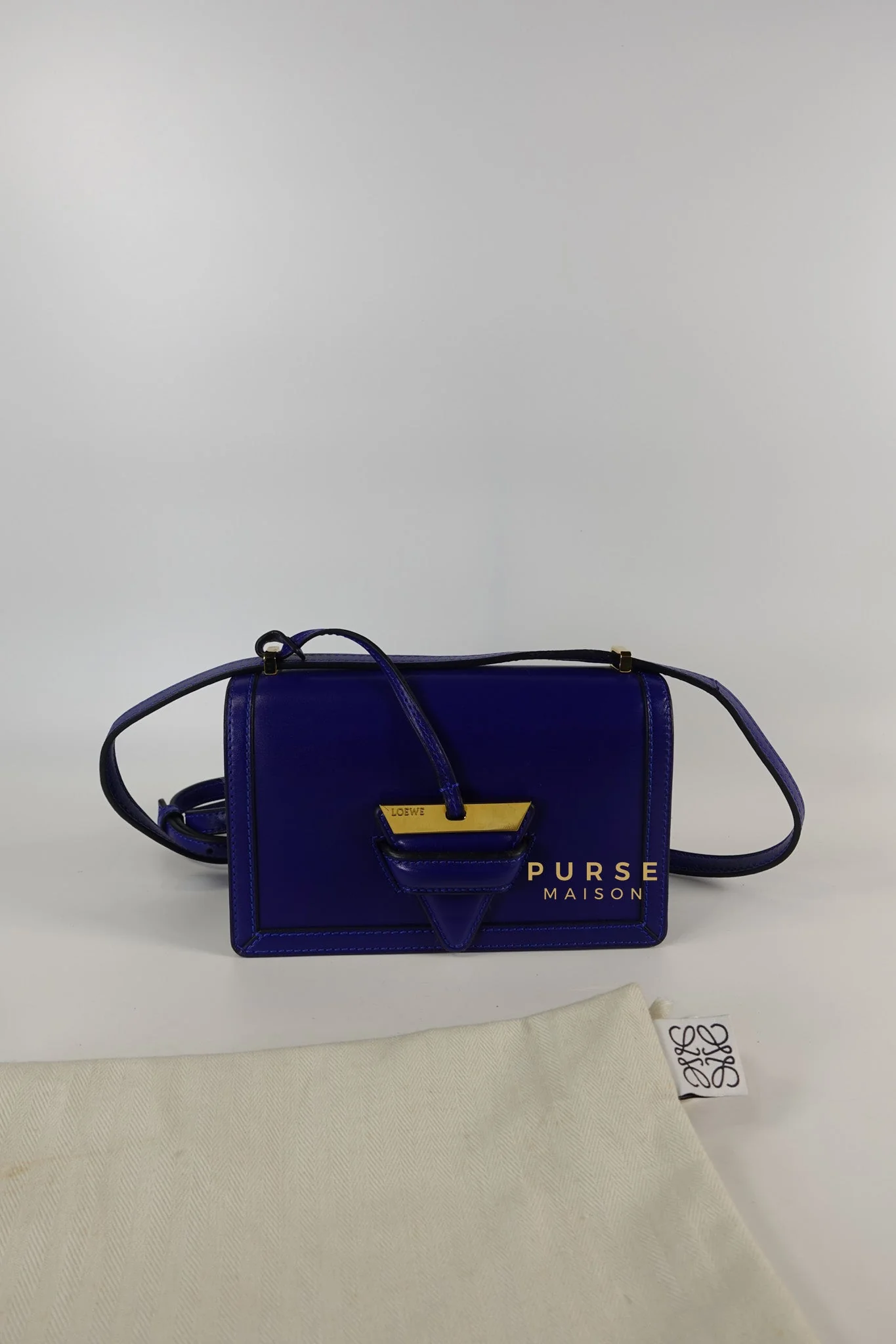 Loewe Barcelona in Royal Blue and Silk Calfskin Leather Crossbody Bag - Image 34