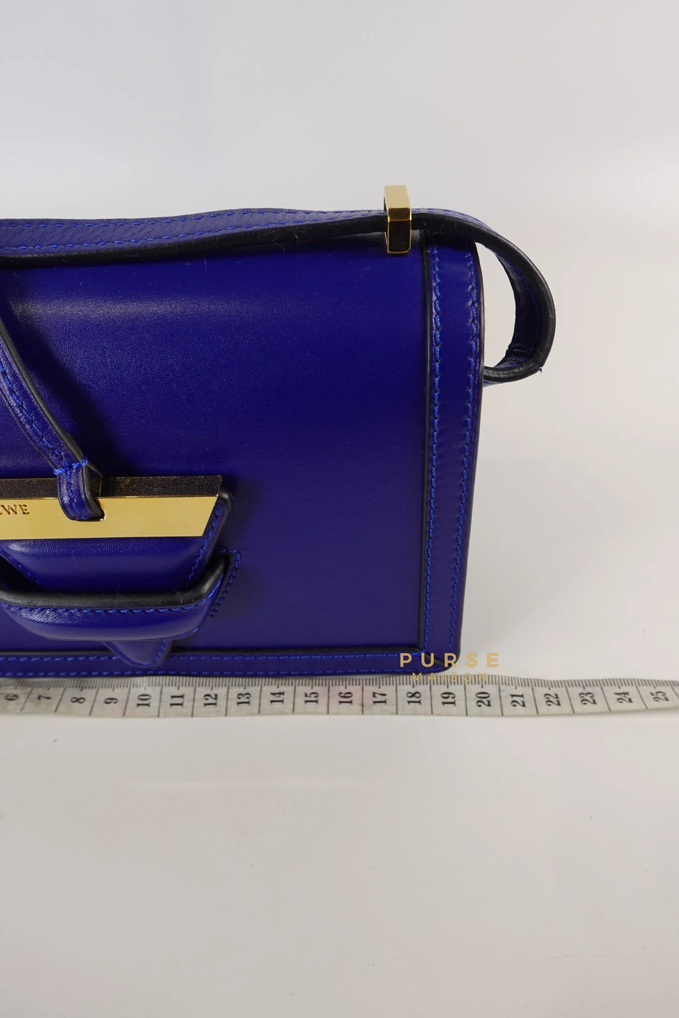 Loewe Barcelona in Royal Blue and Silk Calfskin Leather Crossbody Bag - Image 36