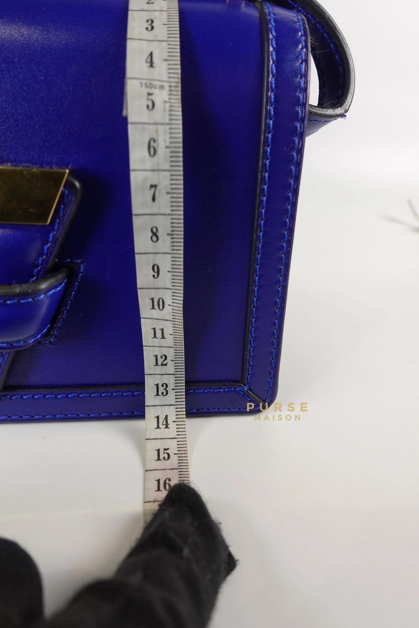 Loewe Barcelona in Royal Blue and Silk Calfskin Leather Crossbody Bag - Image 37