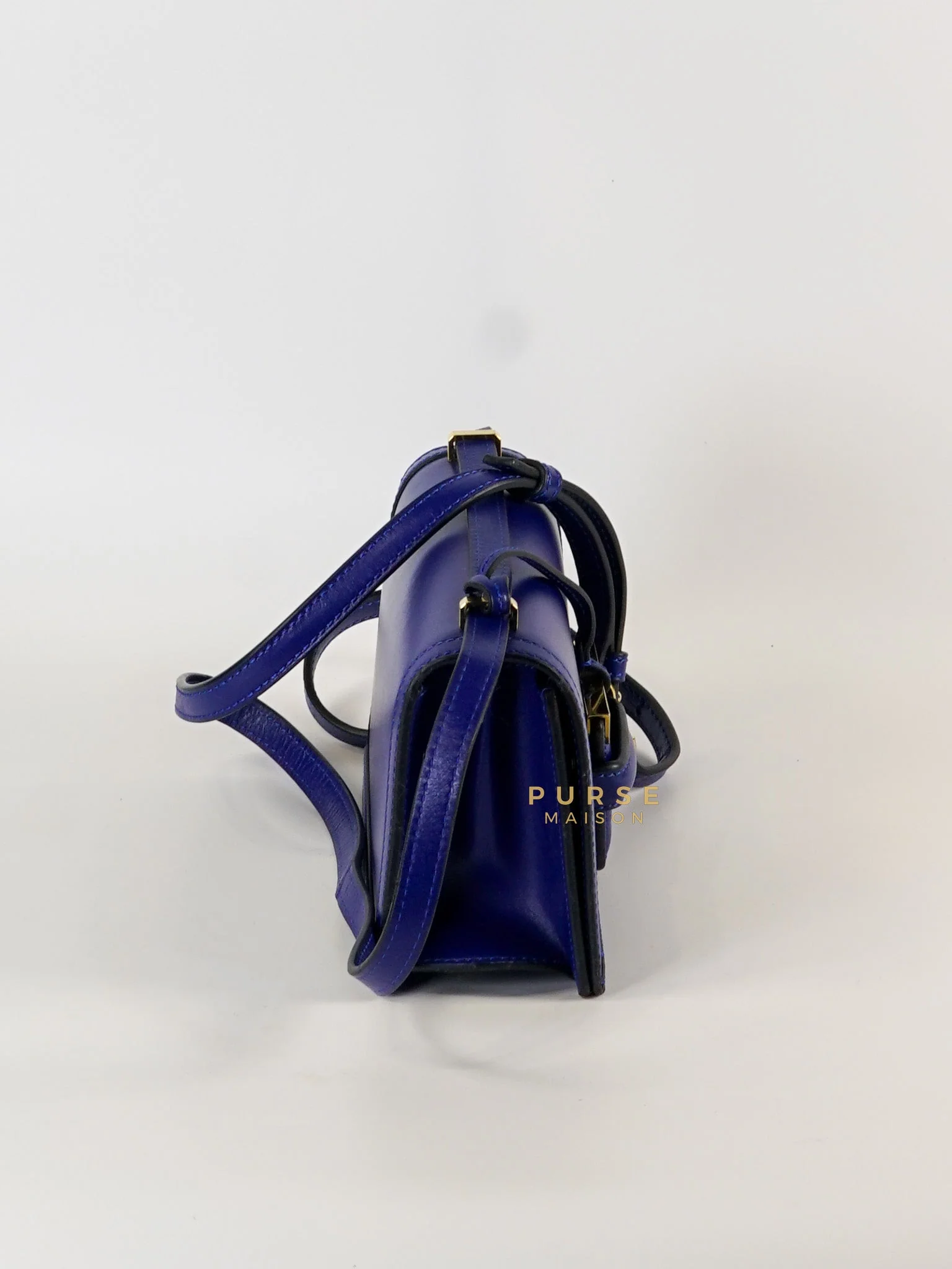 Loewe Barcelona in Royal Blue and Silk Calfskin Leather Crossbody Bag - Image 4