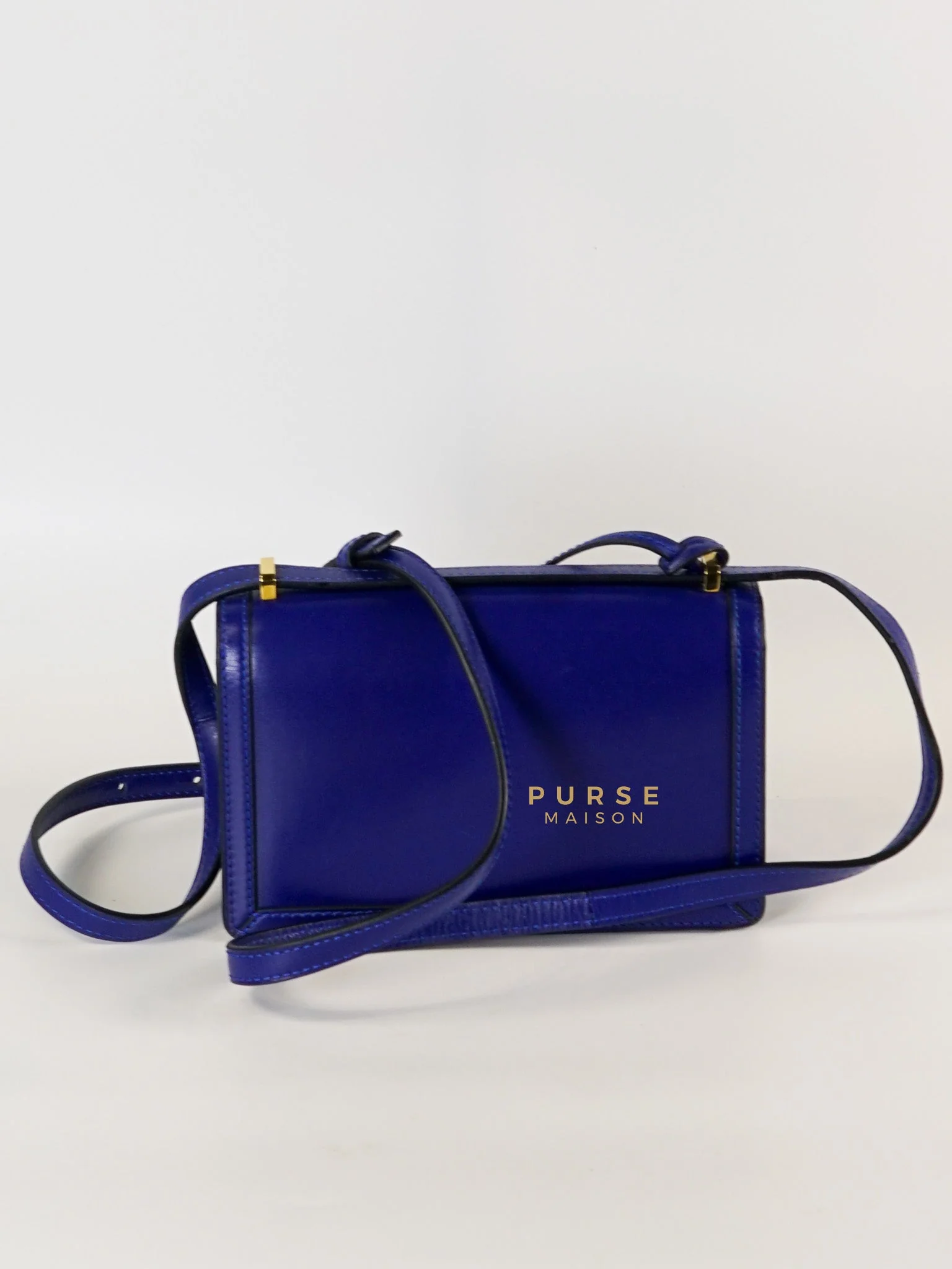 Loewe Barcelona in Royal Blue and Silk Calfskin Leather Crossbody Bag - Image 5