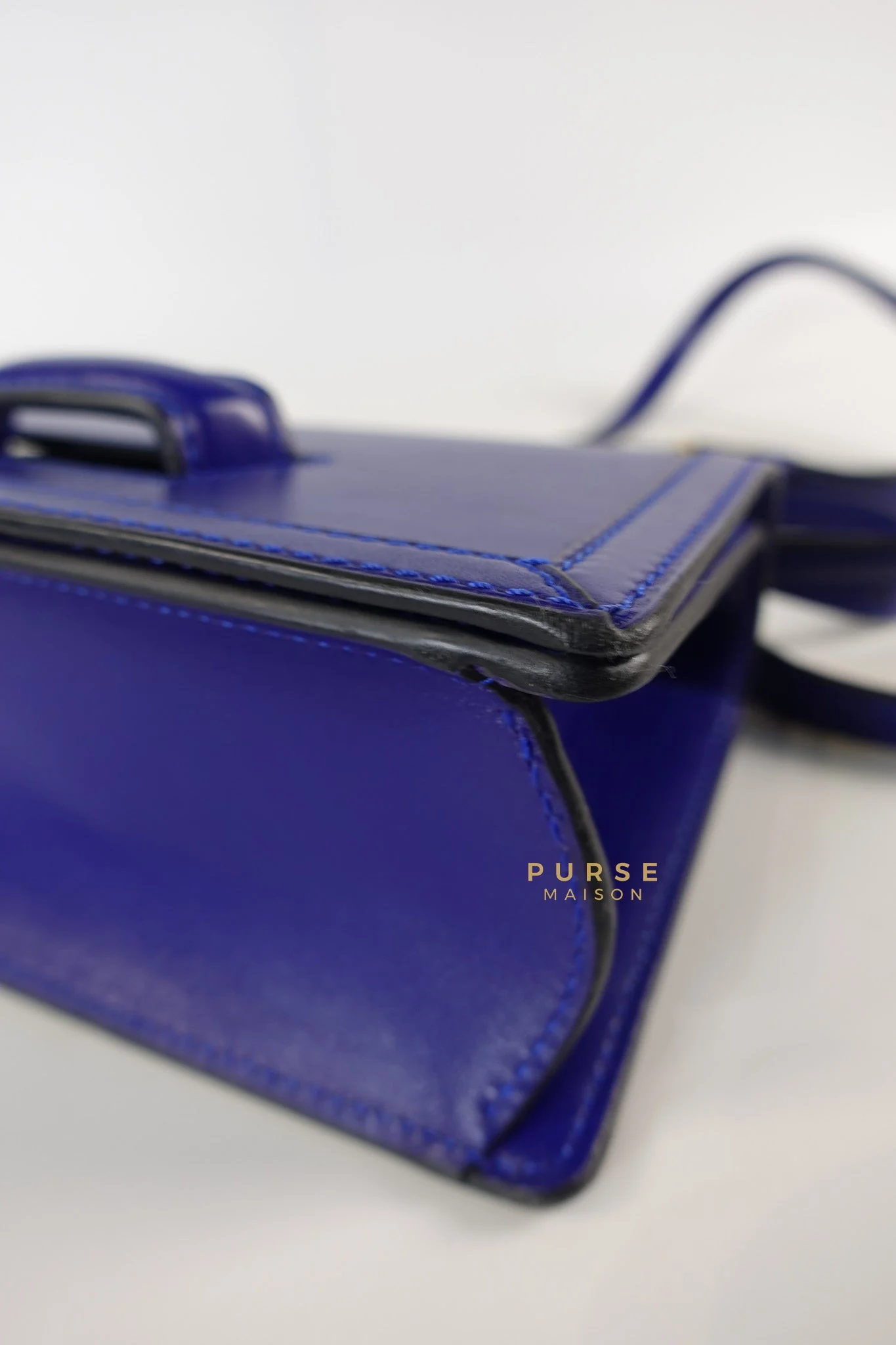 Loewe Barcelona in Royal Blue and Silk Calfskin Leather Crossbody Bag - Image 6