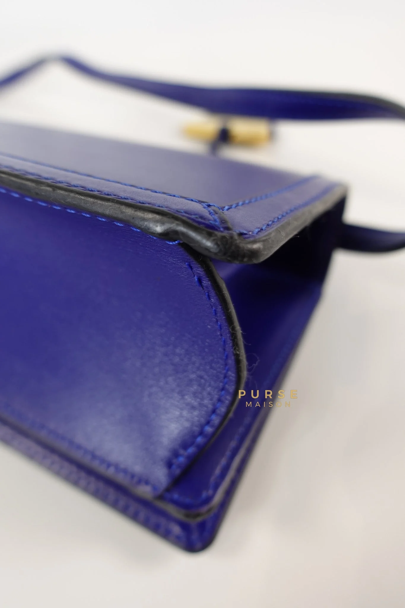 Loewe Barcelona in Royal Blue and Silk Calfskin Leather Crossbody Bag - Image 7