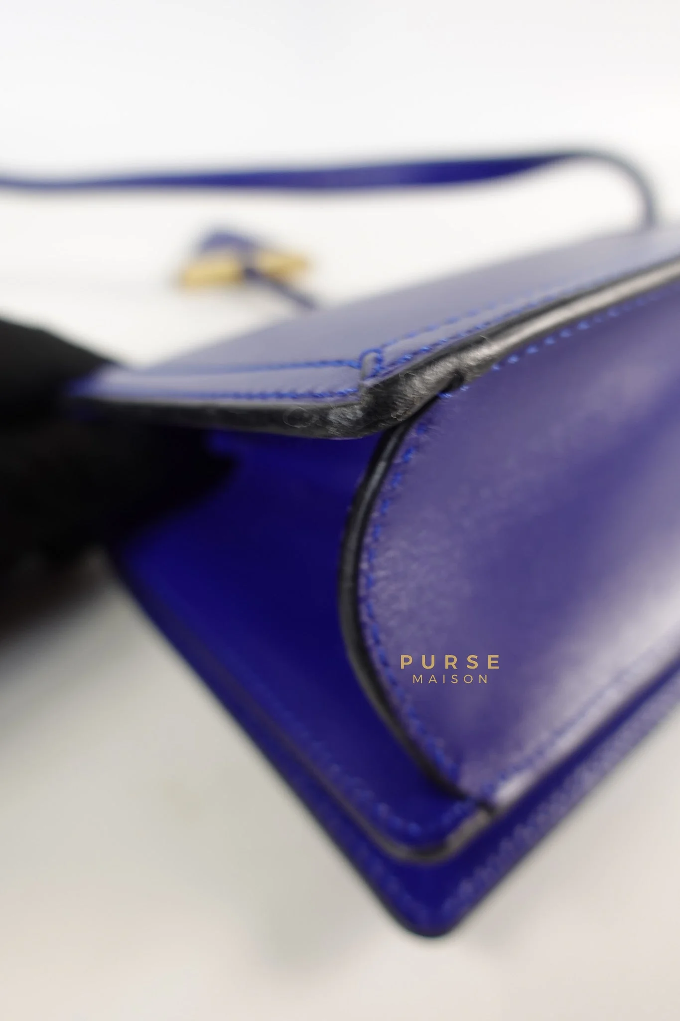 Loewe Barcelona in Royal Blue and Silk Calfskin Leather Crossbody Bag - Image 8