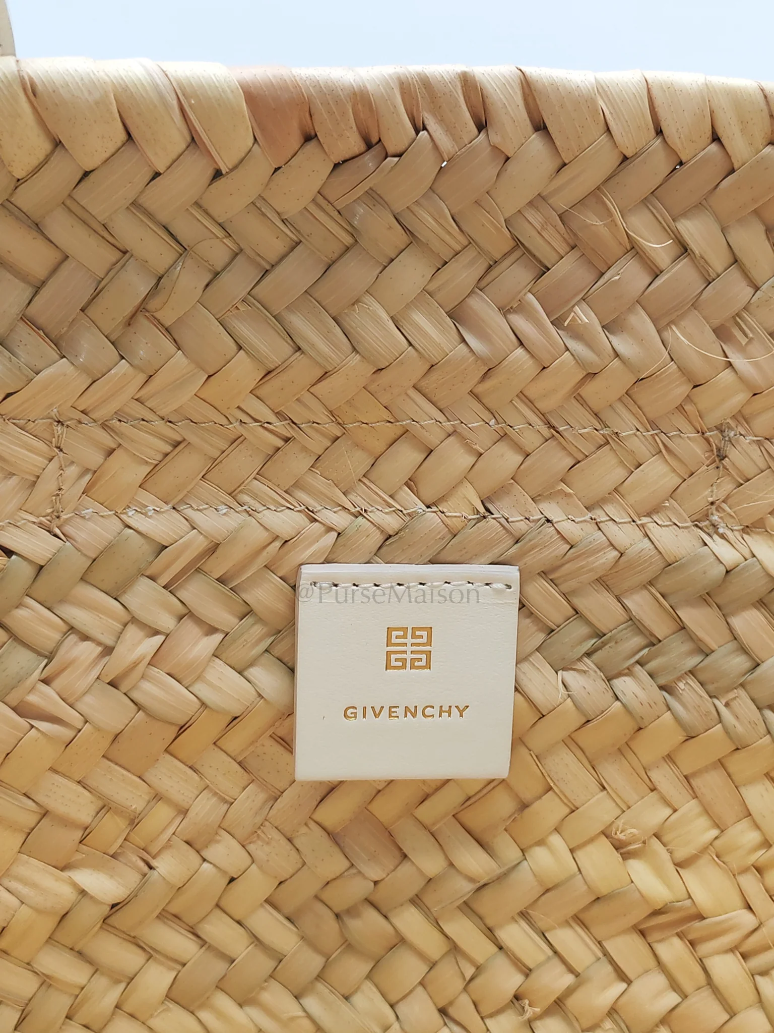Givenchy Raffia Voyou in White Leather Strap Basket Bag - Image 16