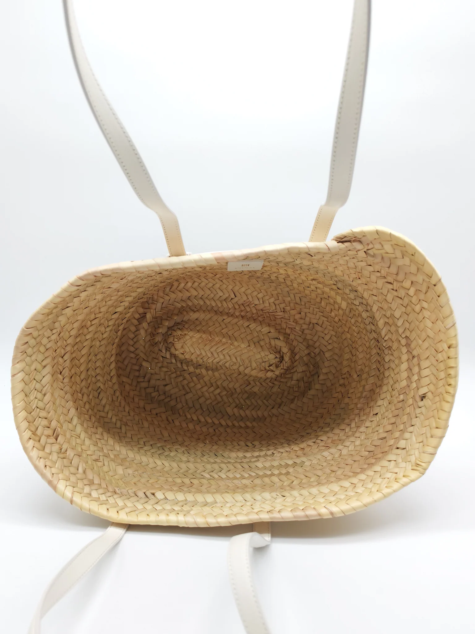 Givenchy Raffia Voyou in White Leather Strap Basket Bag - Image 17