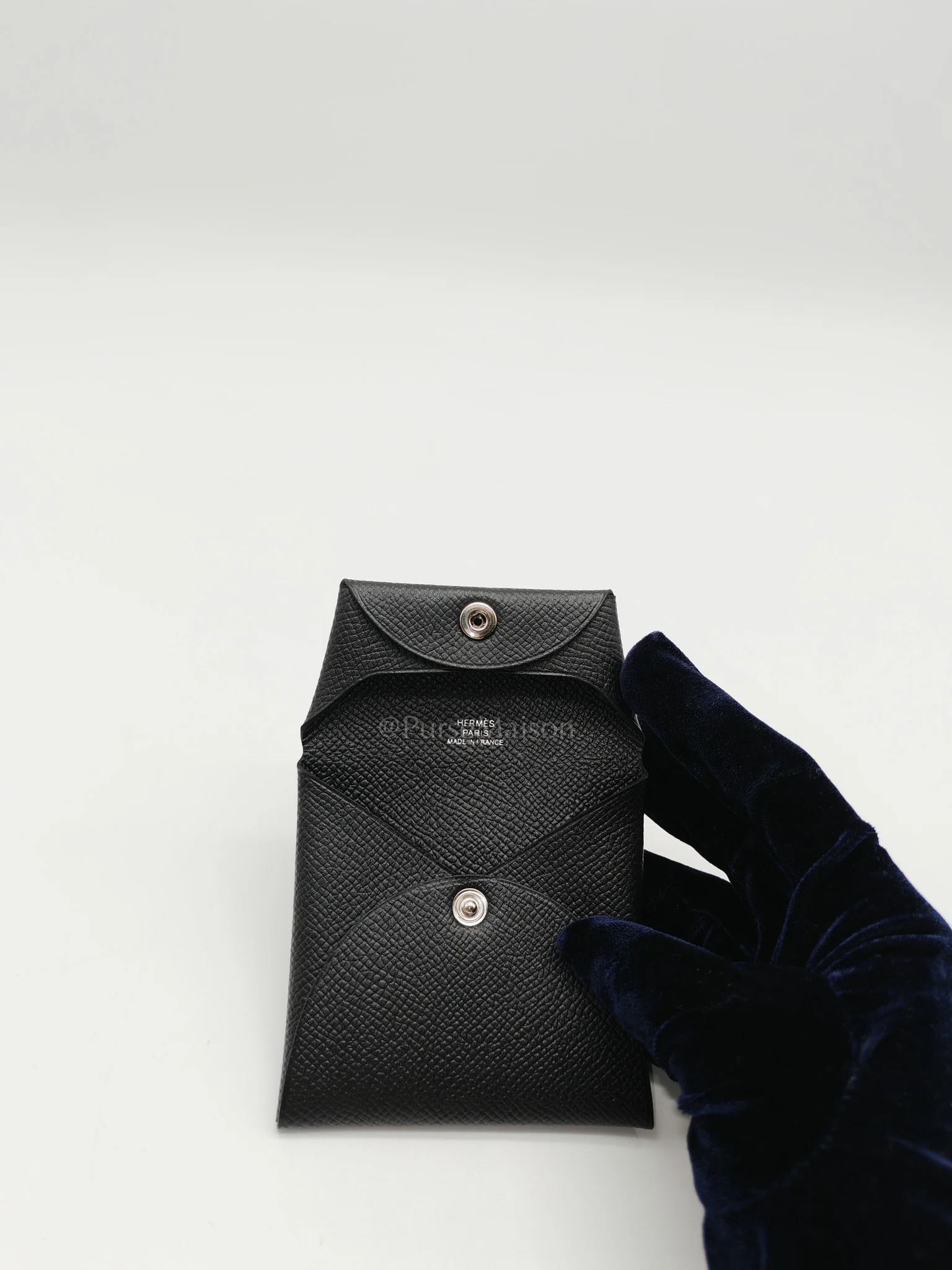 Hermes Bastia Change Purse in Black Evercolor Leather Stamp C (2018) - Image 10