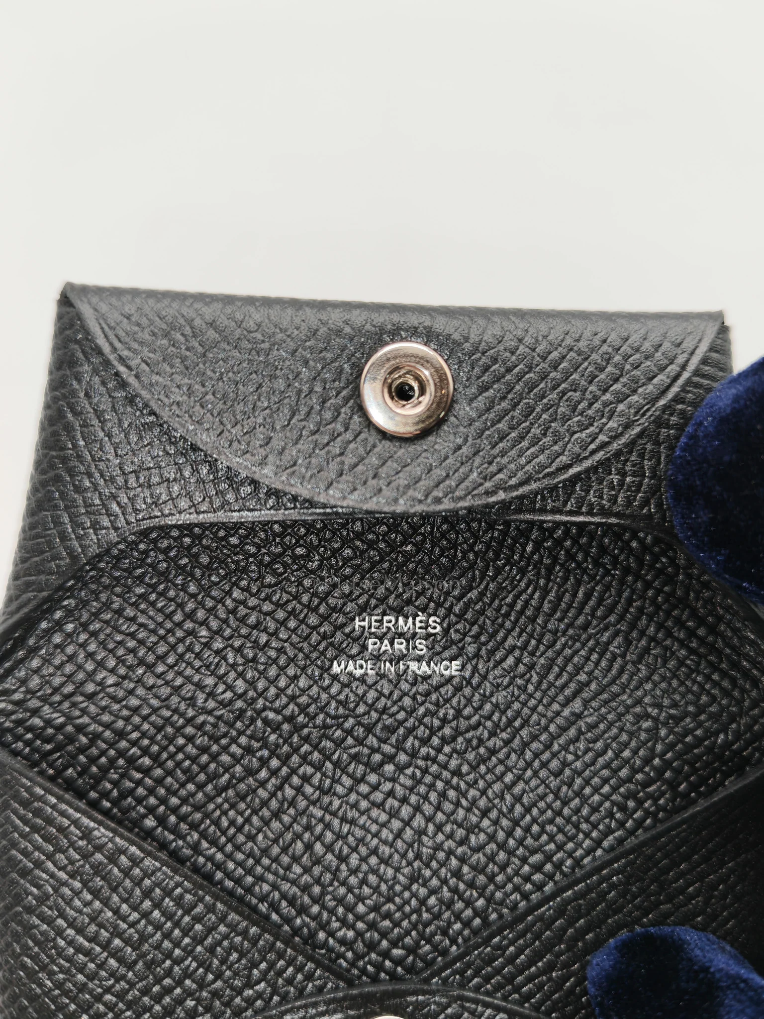 Hermes Bastia Change Purse in Black Evercolor Leather Stamp C (2018) - Image 11