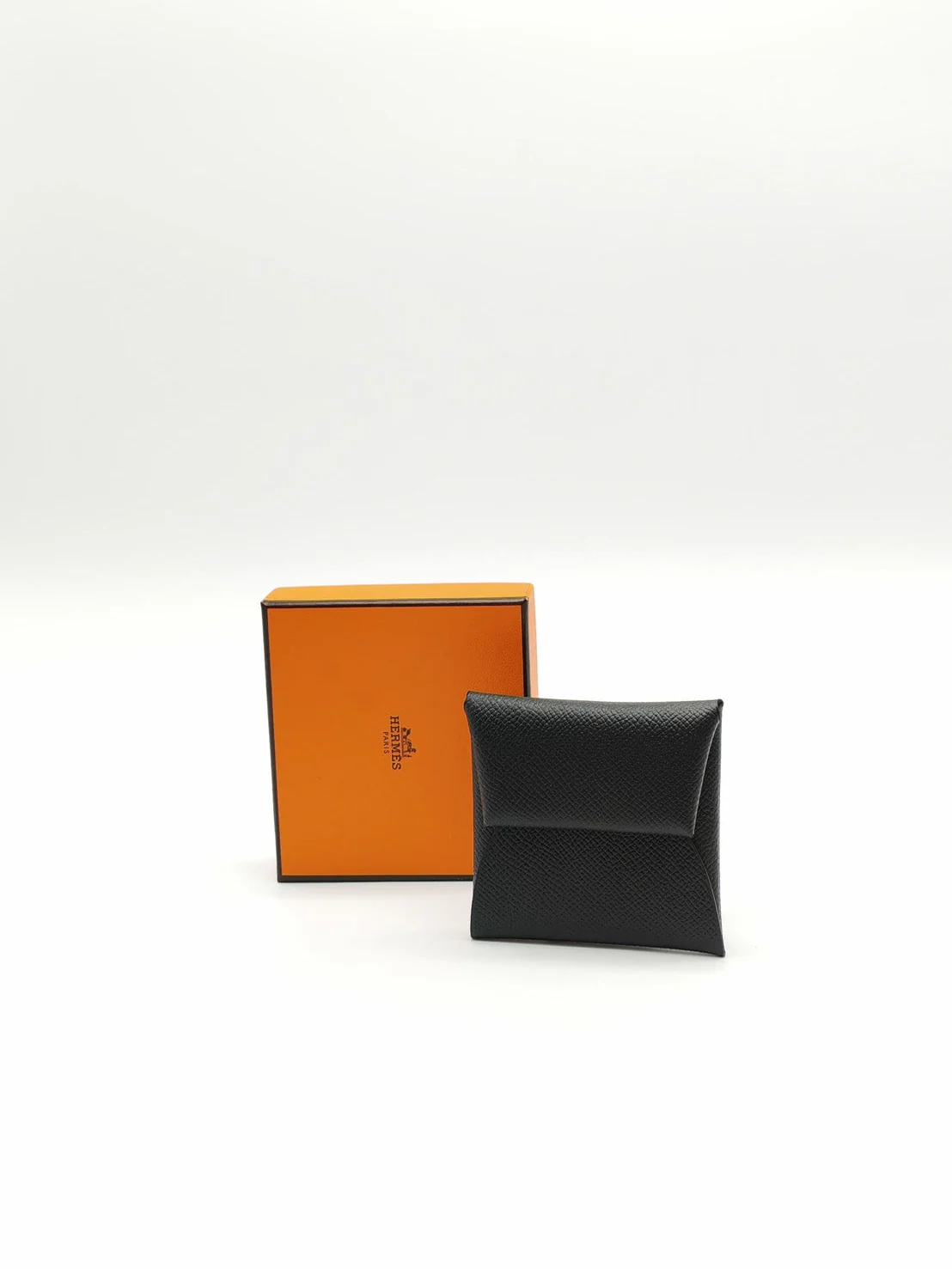 Hermes Bastia Change Purse in Black Evercolor Leather Stamp C (2018) - Image 14