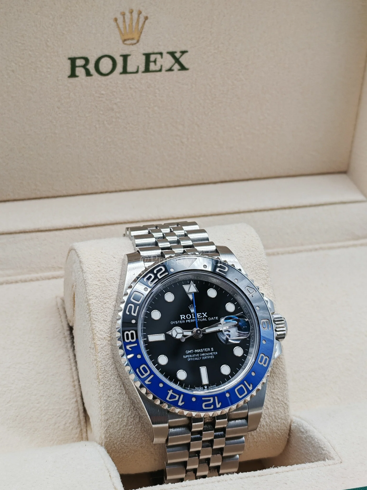 Rolex "Bat Girl" GMT-Master II Oyster Perpetual Date Jubilee Silver Stainless Steel Strap Year 2022 (Reference Number: 126710BLNR) - Image 3
