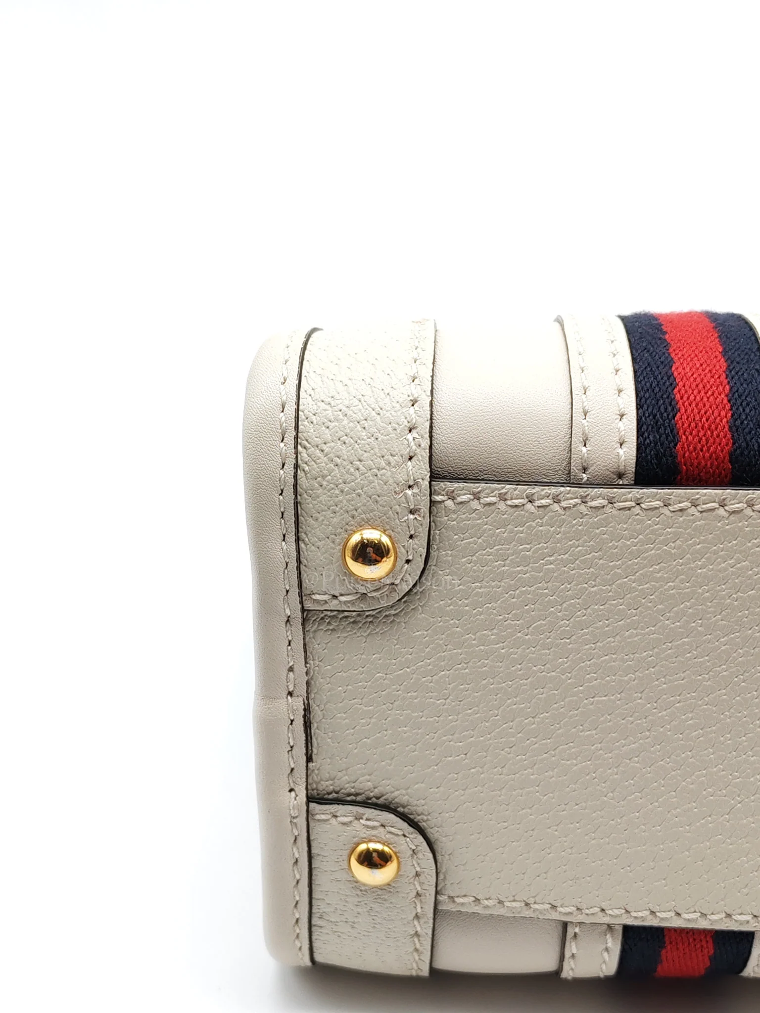 Gucci Bauletto Duffle Top Handle Bag Mini in Mystic White Koi Calfskin Web Leather - Image 9
