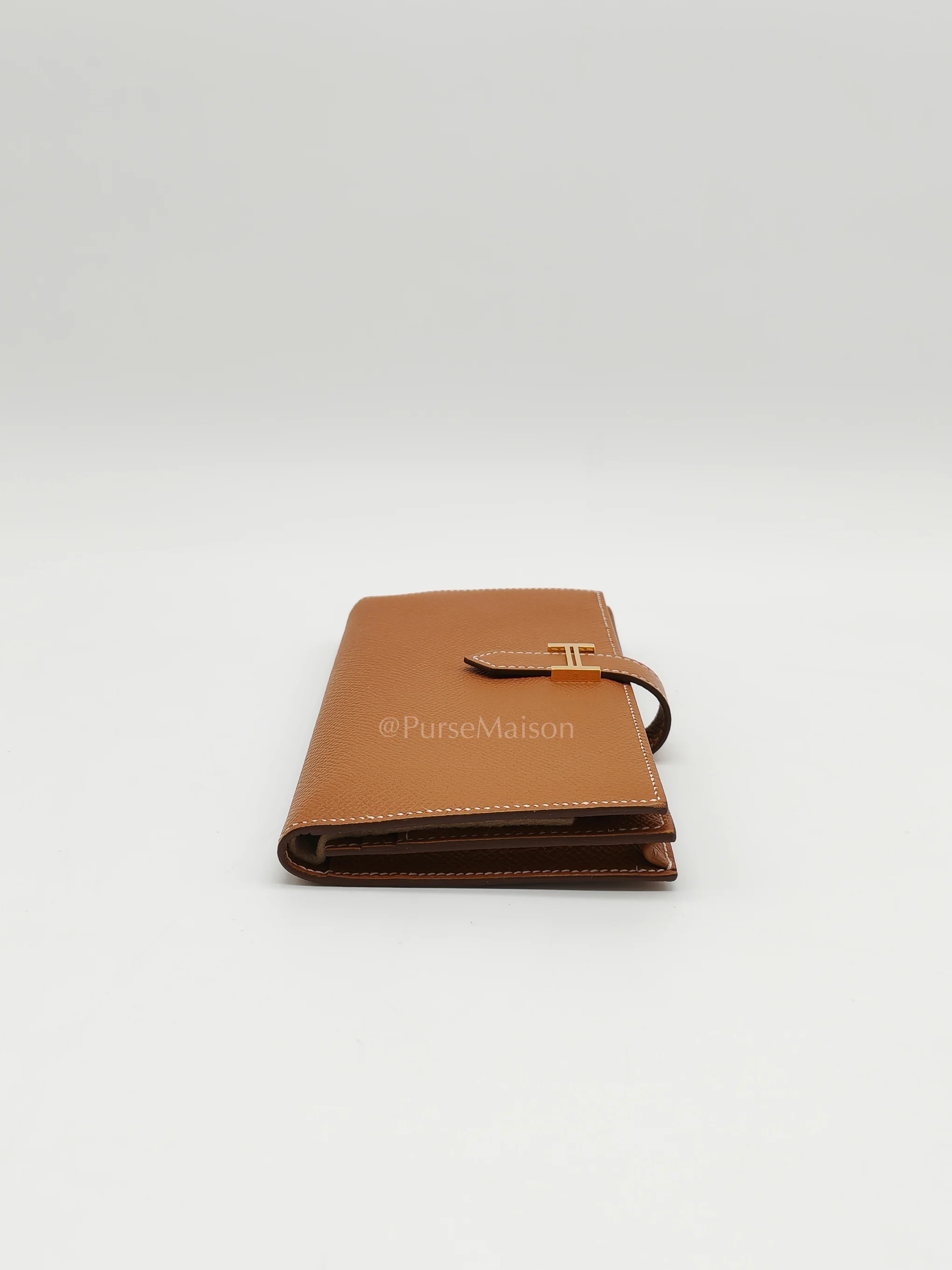 Hermes Bearn Long Wallet in Gold Epsom Leather and Gold Hardware Stamp U (2022) - Image 6